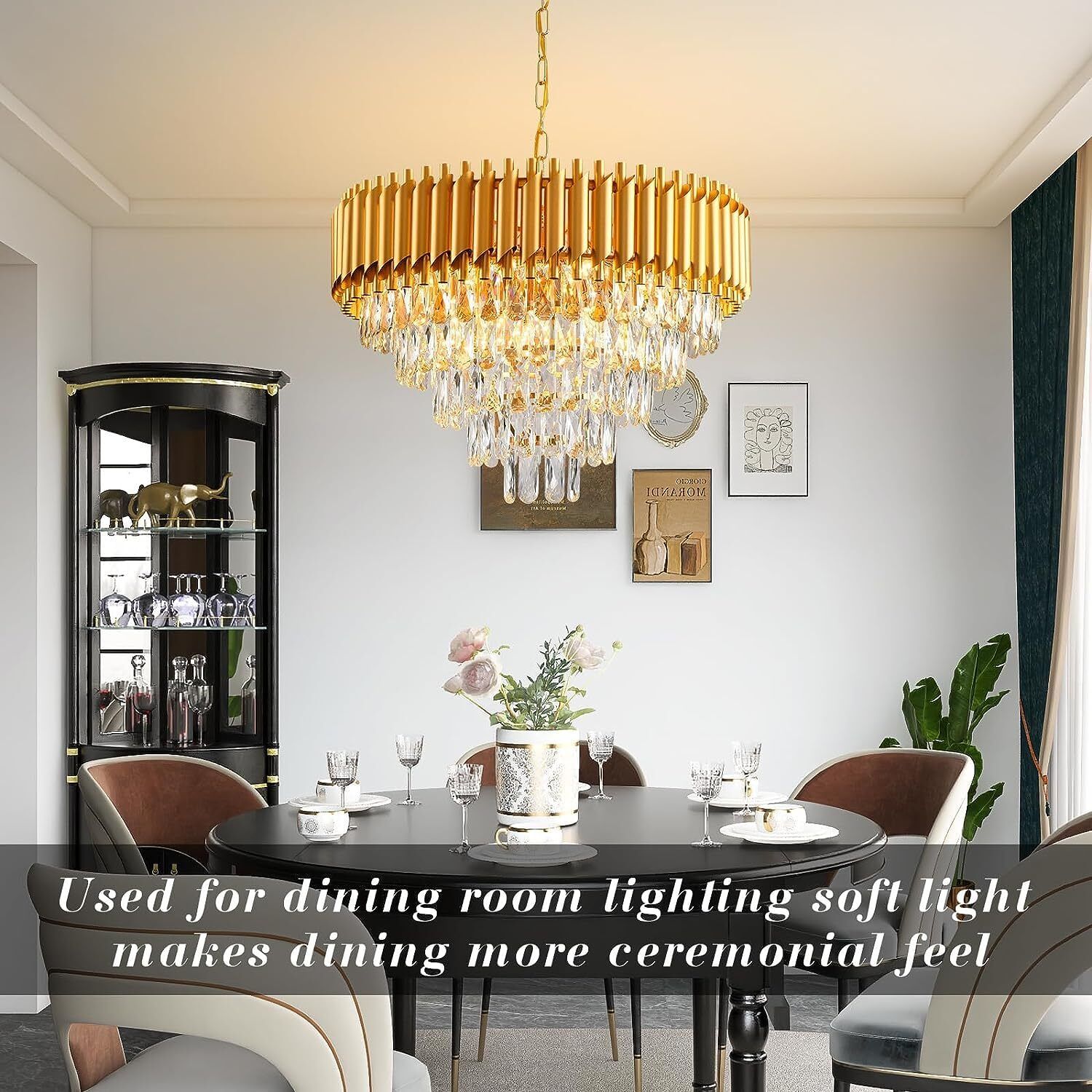 adwait Luxury Gold Crystal Chandelier 600MM Chandelier Ceiling Lamp-picture-4