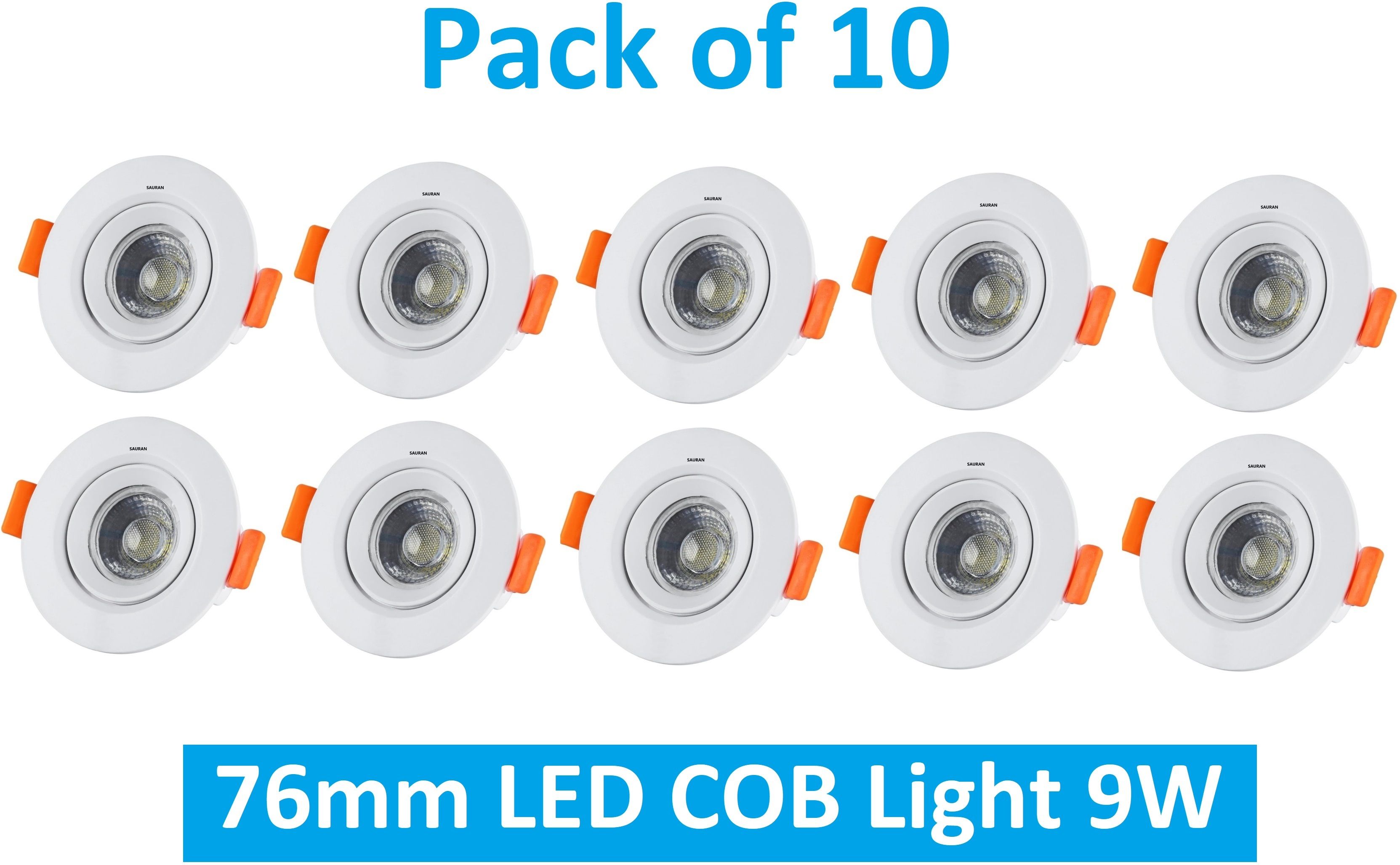 sauran Pack of 10 76mm LED COB Pure White Light 9W LEC15.4 (With Warranty) Ceiling Light Ceiling Lamp-picture-26