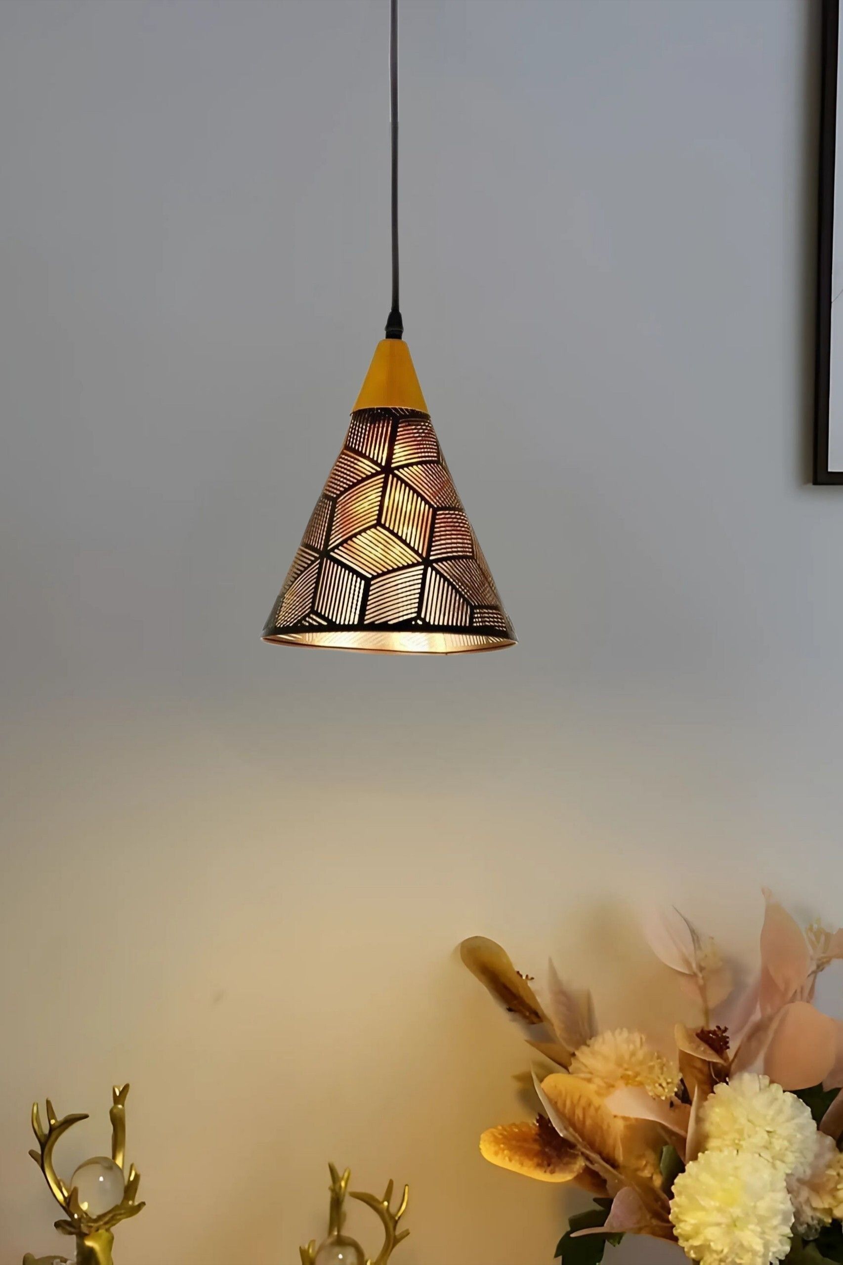 GLOMZY Metal Cone Shaped Hanging Ceiling Light, without bulb (Pack of 1) Ceiling Light Ceiling Lamp-picture-38