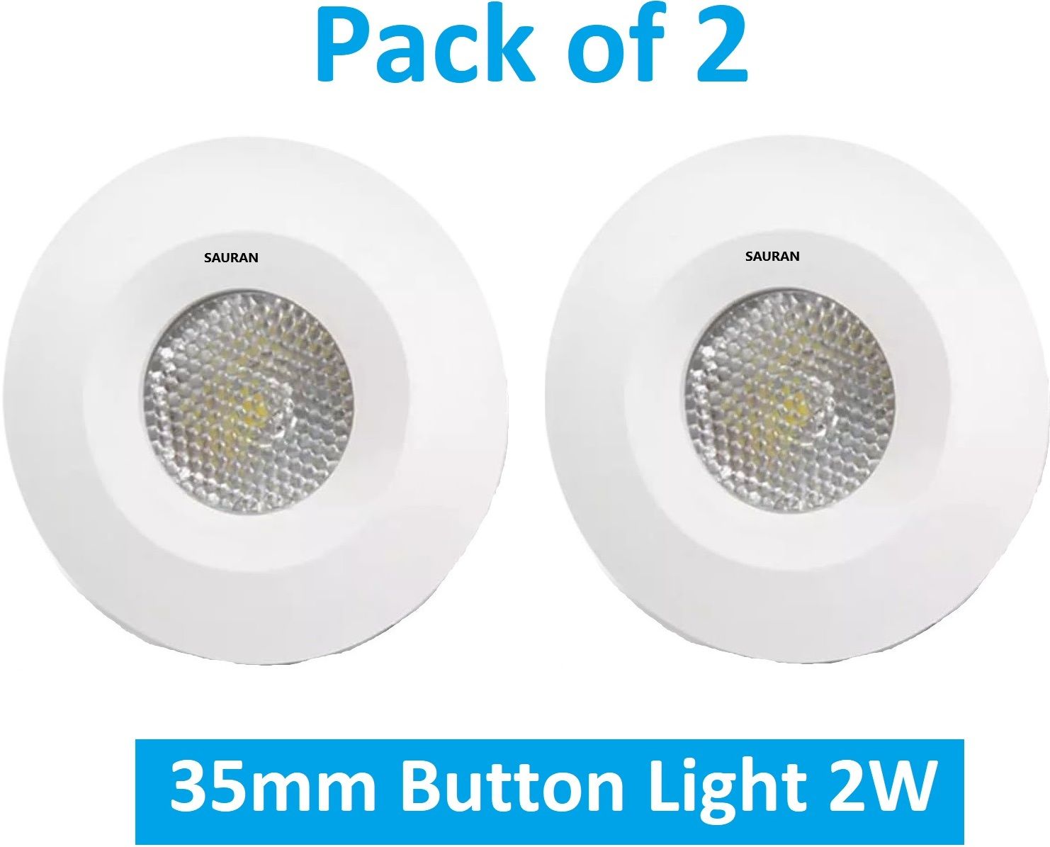 sauran Pack of 2 35mm LED Button Light 2W MBL15.2 Ceiling Light Ceiling Lamp-picture-25