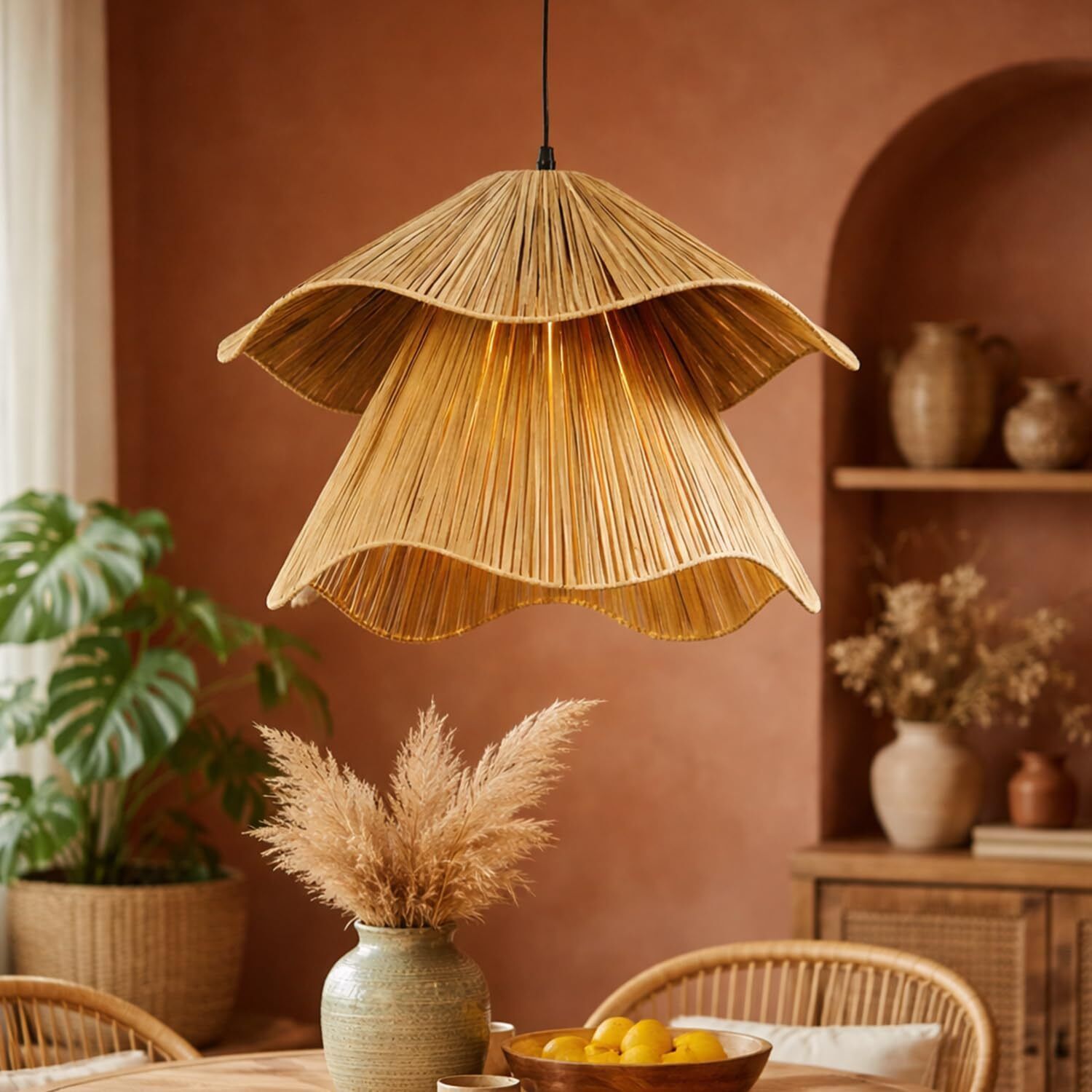kaahira Macrame Hanging Lights for Bedroom, Living Room & Cafe Lighting Pendants Ceiling Lamp-picture-12