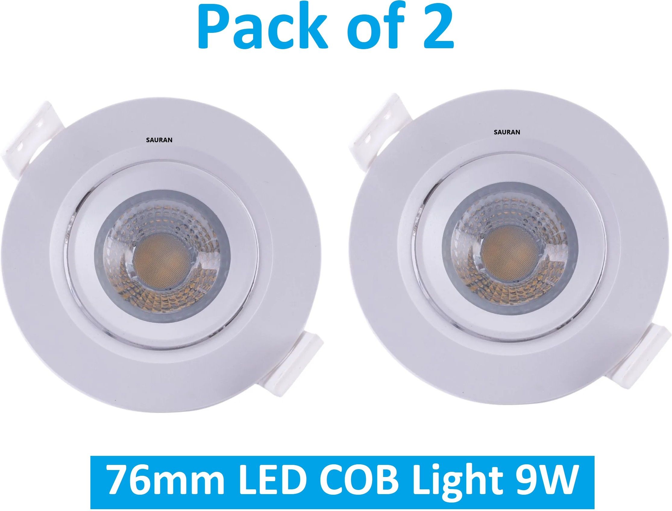 sauran Pack of 2 76mm LED COB Pure White Light 9W LEC24.2 (With Warranty) Ceiling Light Ceiling Lamp-picture-2