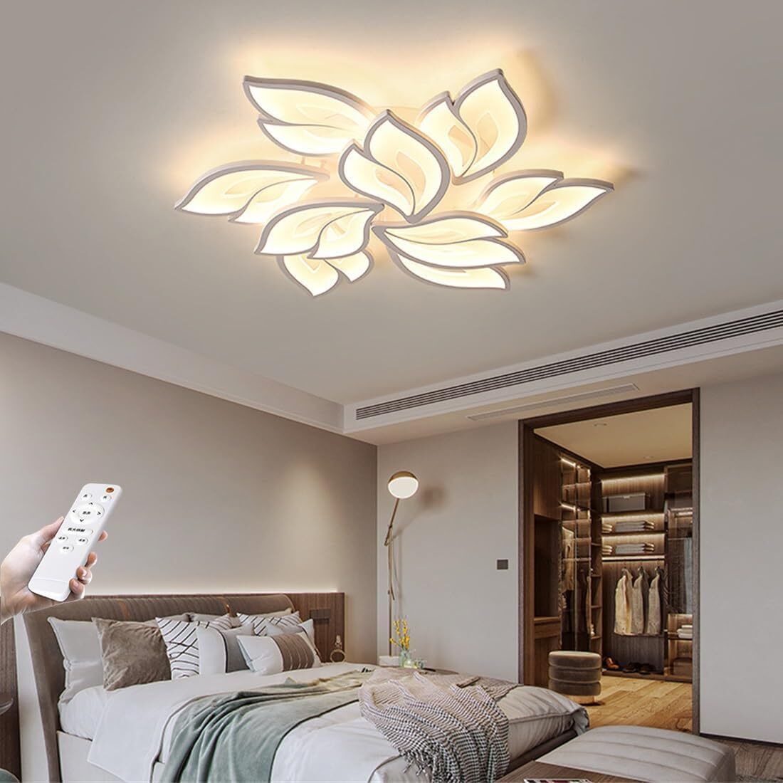 LED Ceiling Light Dimmable, Living Room Lamp with Remote Control Chandelier Ceiling Lamp-image-3