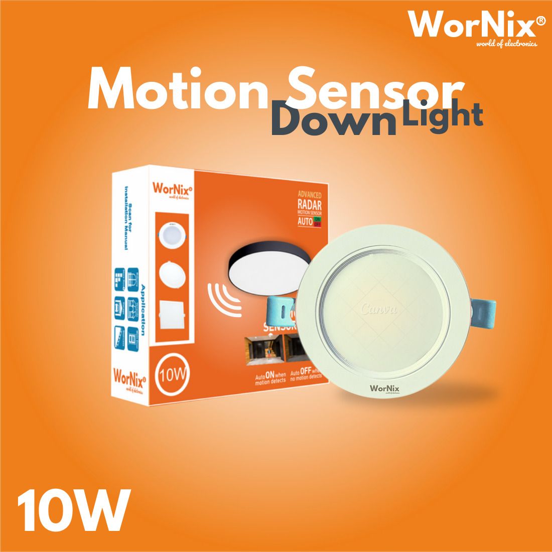 10W Motion Sensor Concealed LED Panel Light Ceiling Light Ceiling Lamp-image-40