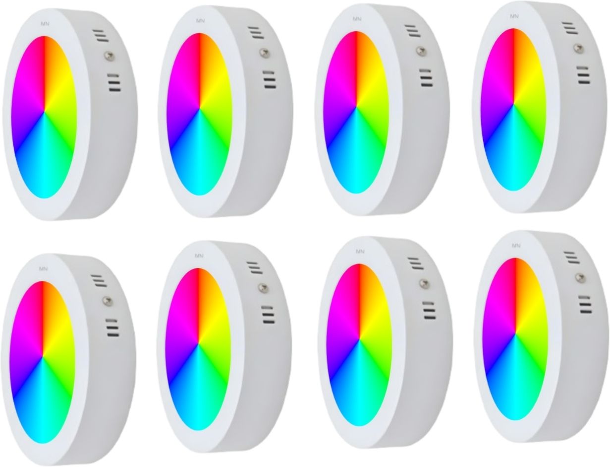 9 Watts Round Surface 7 in 1 Multi color Down Light, Pack of 8 Recessed Ceiling Light Ceiling Lamp-image-23