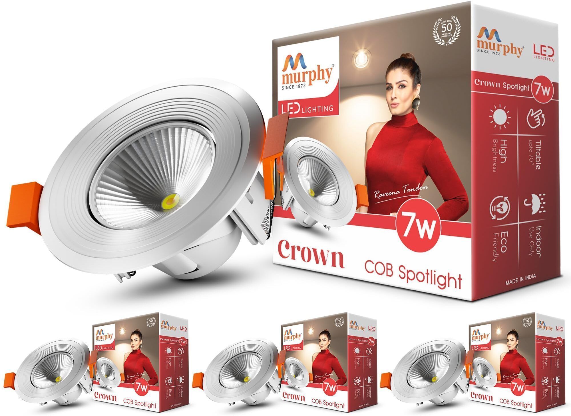 7W Crown LED Spot Round Panel Conceal Down Light (Pack of 4, Warm White) Ceiling Light Ceiling Lamp-image-12