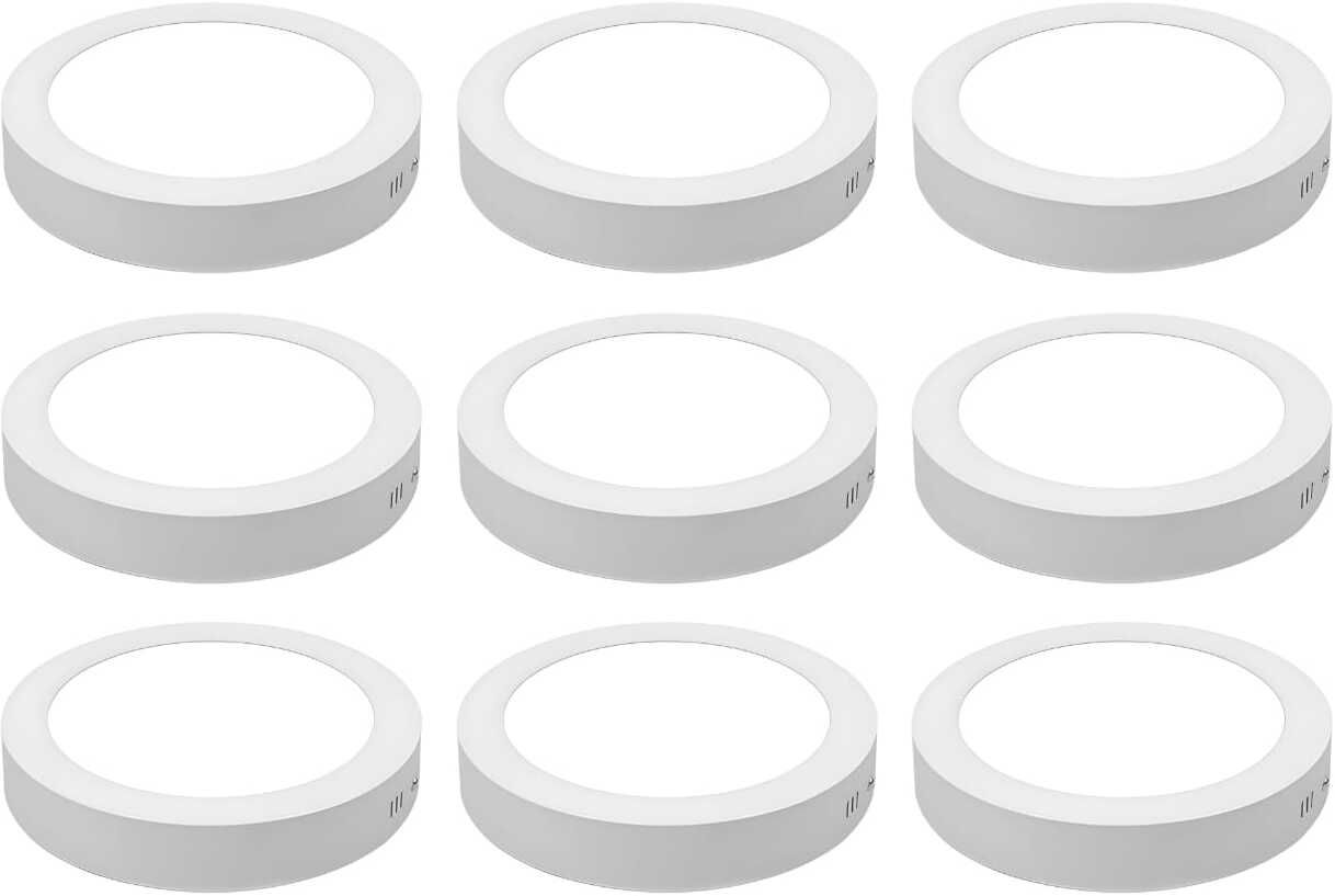 mvl 15-Watts Aluminium Slim Round LED Surface Panel Light White Pack of 9 Surface Ceiling Light Ceiling Lamp-picture-42