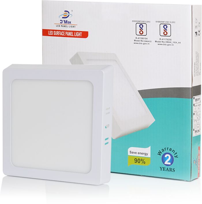22 Watt Square LED Surface Mounted Panel Light, Cool White Mounted Panel Cool White Pack Of 01 Ceiling Light Ceiling Lamp