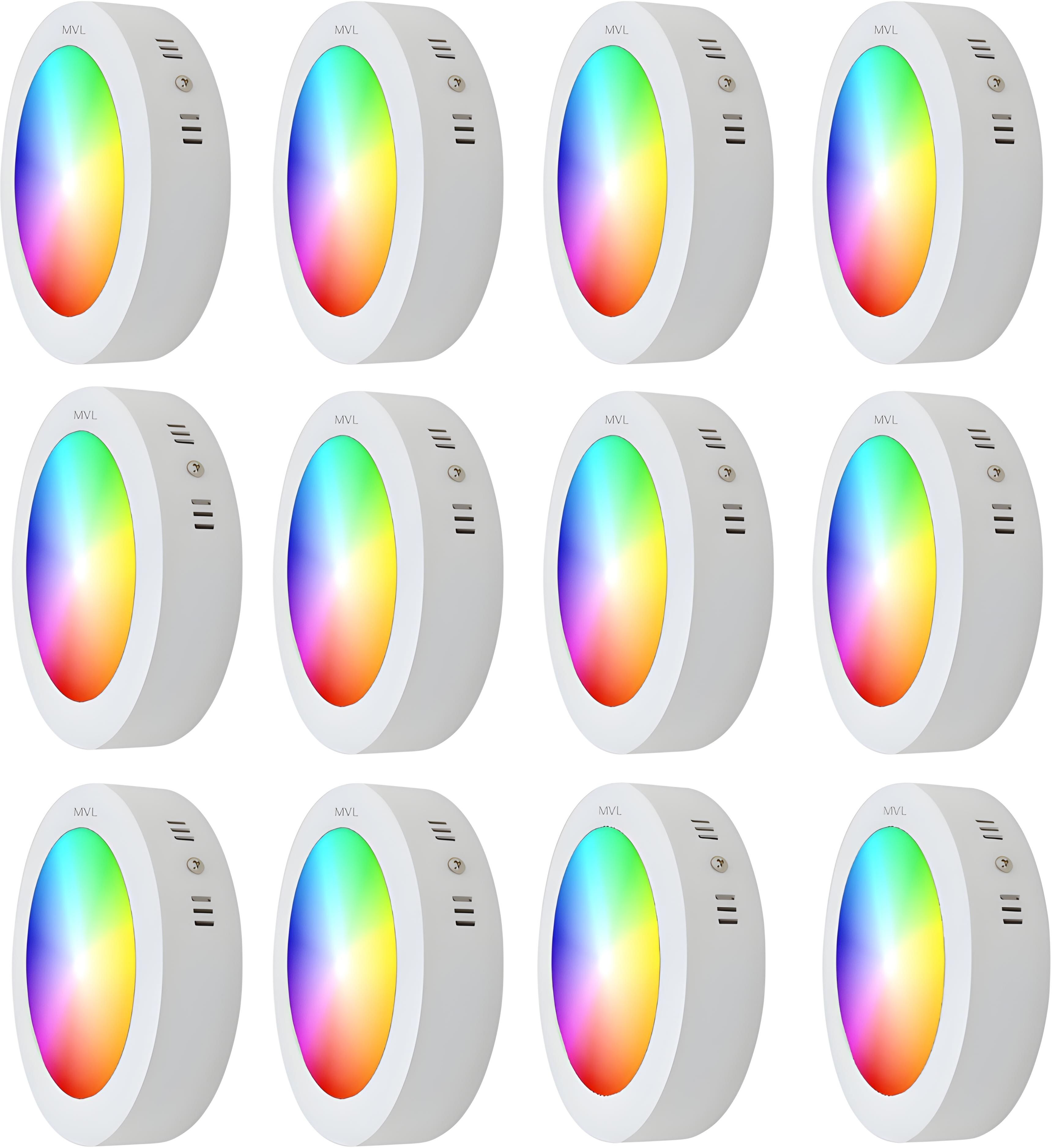 9W 7in1 Multicolour Surface Led (Red/Pink/Blue/Yellow/Violet/Green/White)Pack 12 Ceiling Light Ceiling Lamp-image-27