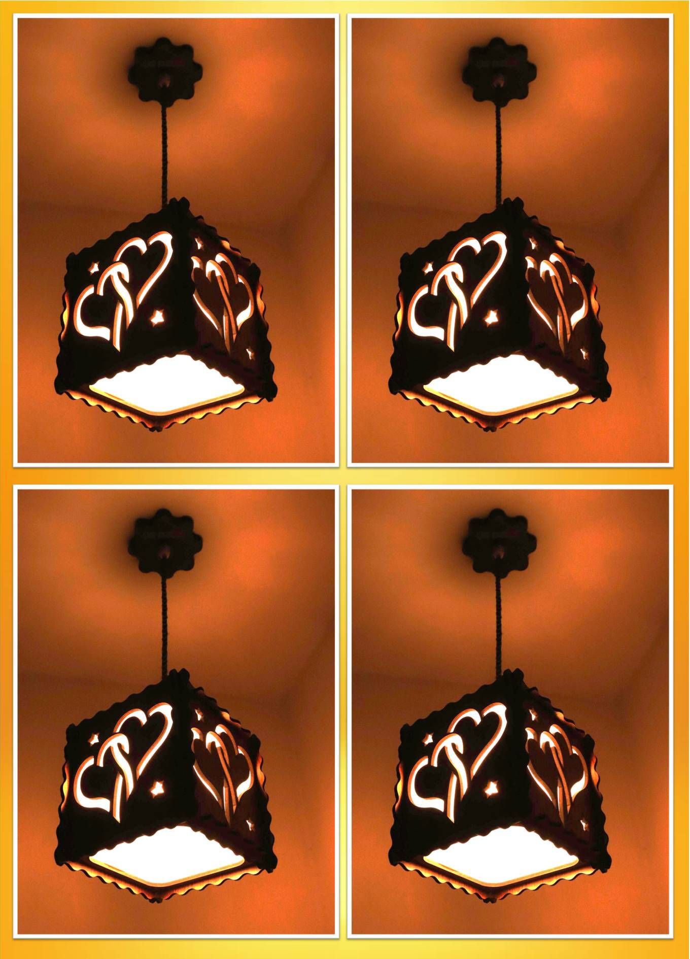 us dzire 4522 (4 Lamp Set With Bulb) Love Wooden Lamp Hanging Night Light| Home Decor Pendants Ceiling Lamp-picture-18