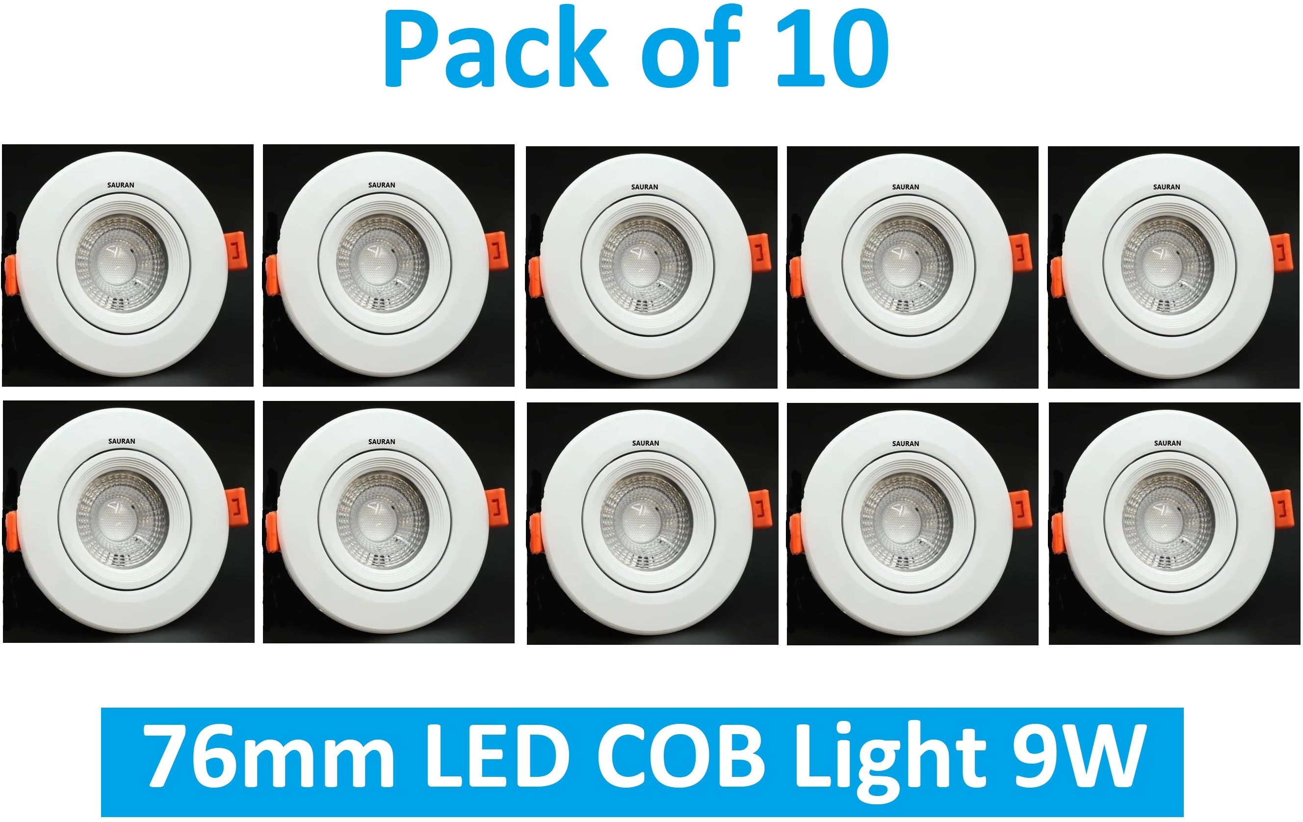 sauran Pack of 10 76mm LED COB Pure White Light 9W LEC16.4 (With Warranty) Ceiling Light Ceiling Lamp-picture-35