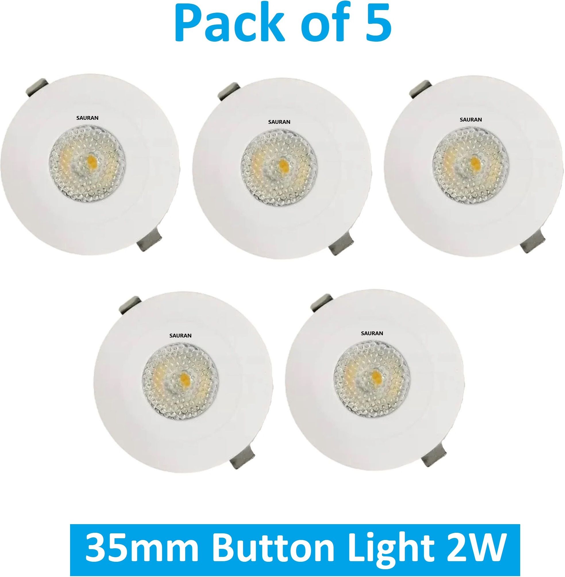 sauran Pack of 5 35mm LED Button Light 2W MBL5.3 Ceiling Light Ceiling Lamp-picture-18