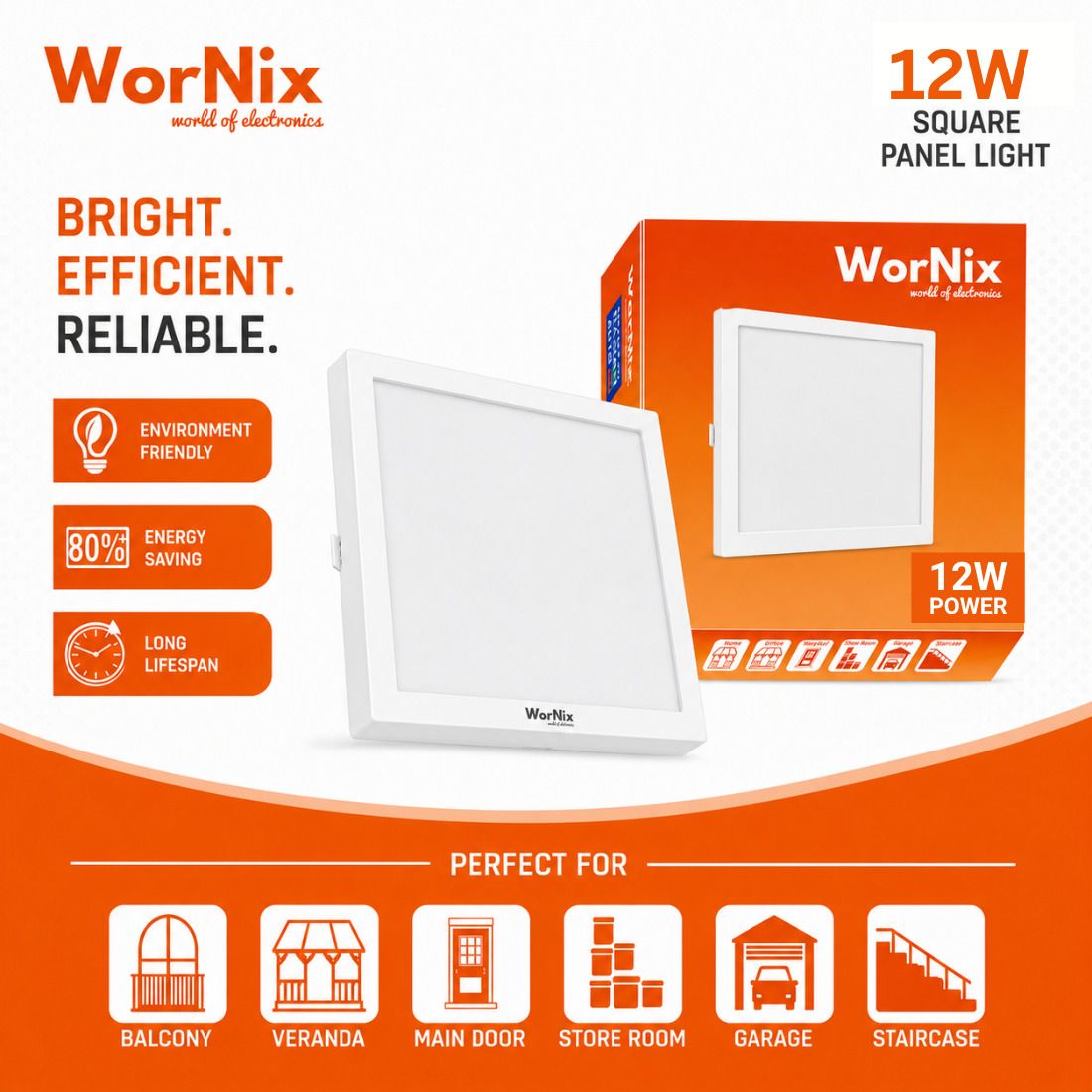 wornix 12W Square LED Panel Light Ceiling Light Ceiling Lamp-picture-15