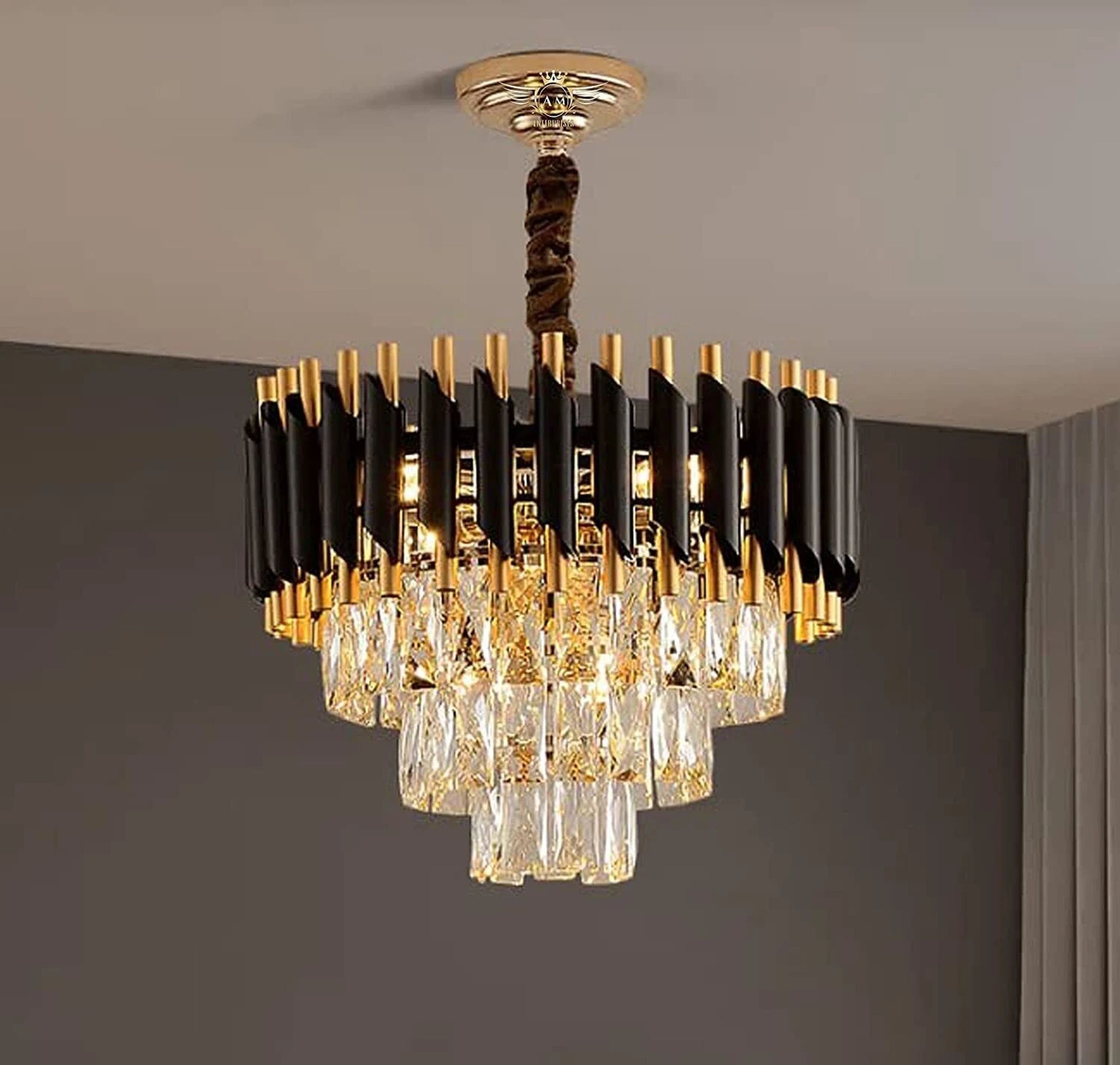 400 MM Black Mamba Round Chandelier For Living Room Bed Room Chandelier Ceiling Lamp-image-18