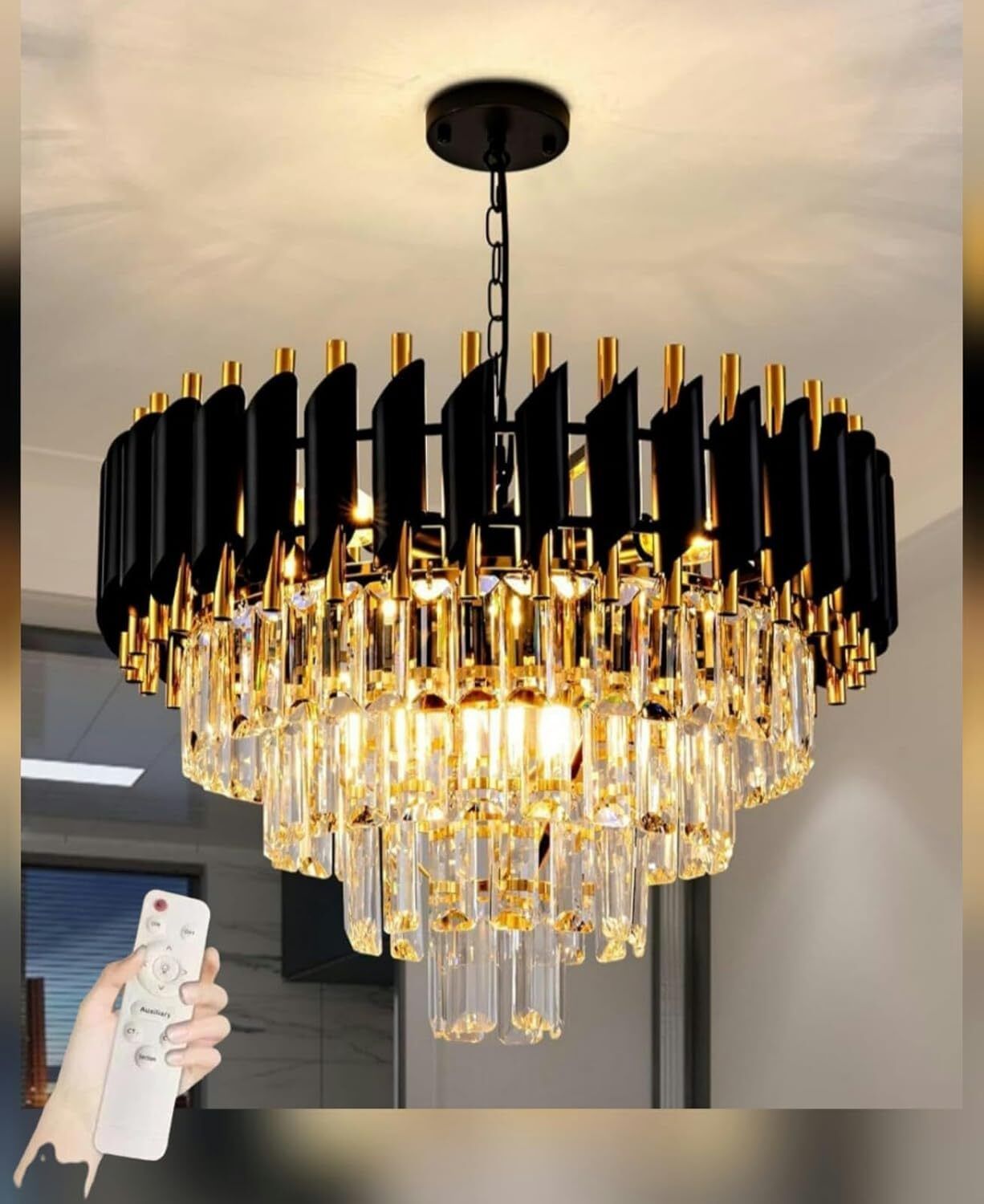 500mm BG moving chandelier Remote Control Ceiling Light Ceiling Lamp-image-26
