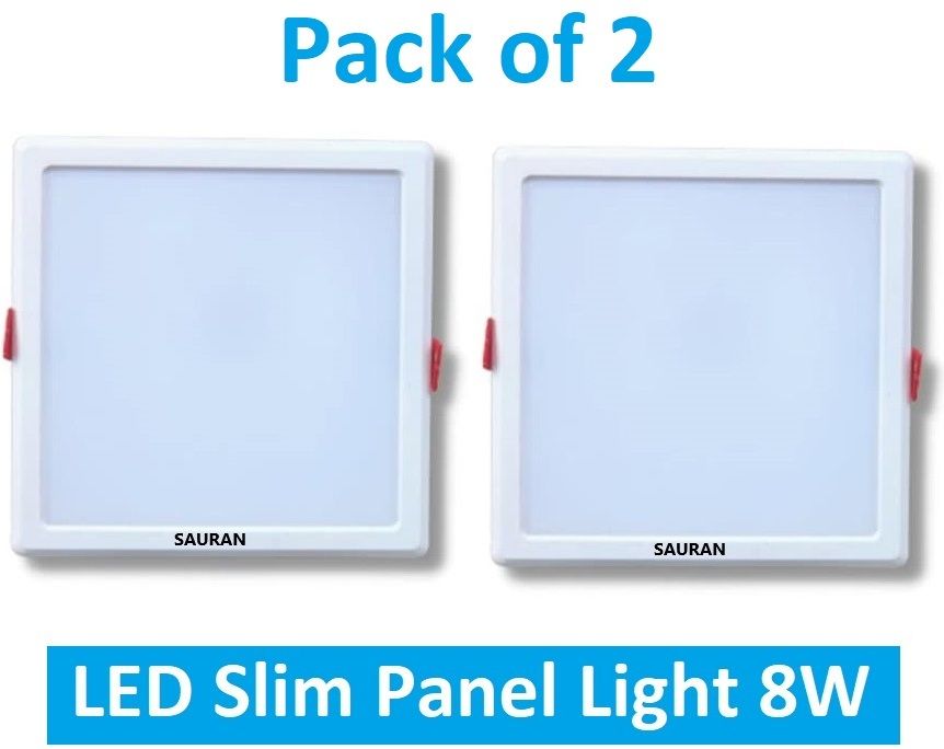 Pack of 2 Square LED Slim Panel Natural White Light 8W LSP 46.2 (With Warranty) Ceiling Light Ceiling Lamp-image-12