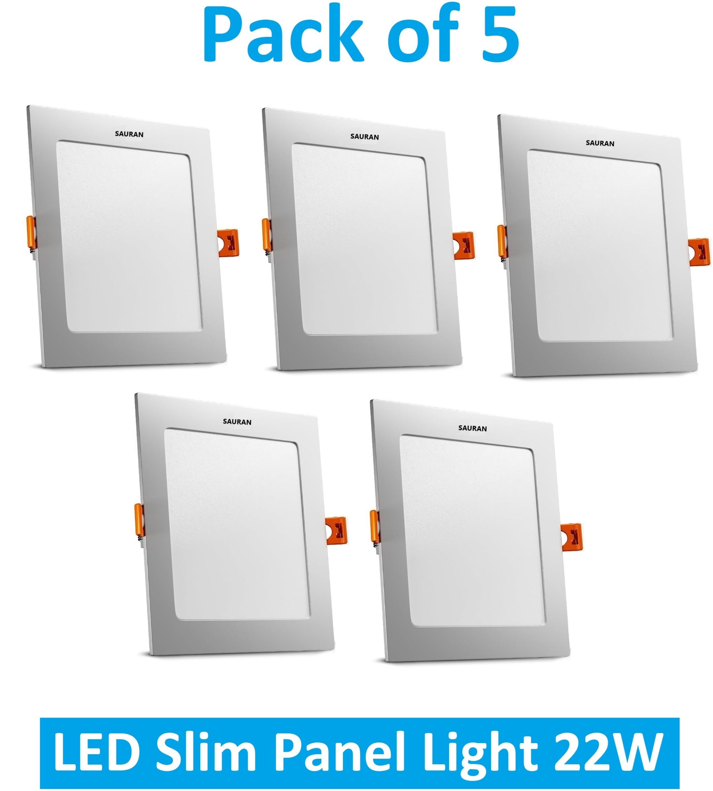 sauran Pack of 5 Square LED Slim Panel Natural White Light 22W LSP 67.3 (With Warranty) Ceiling Light Ceiling Lamp-picture-42