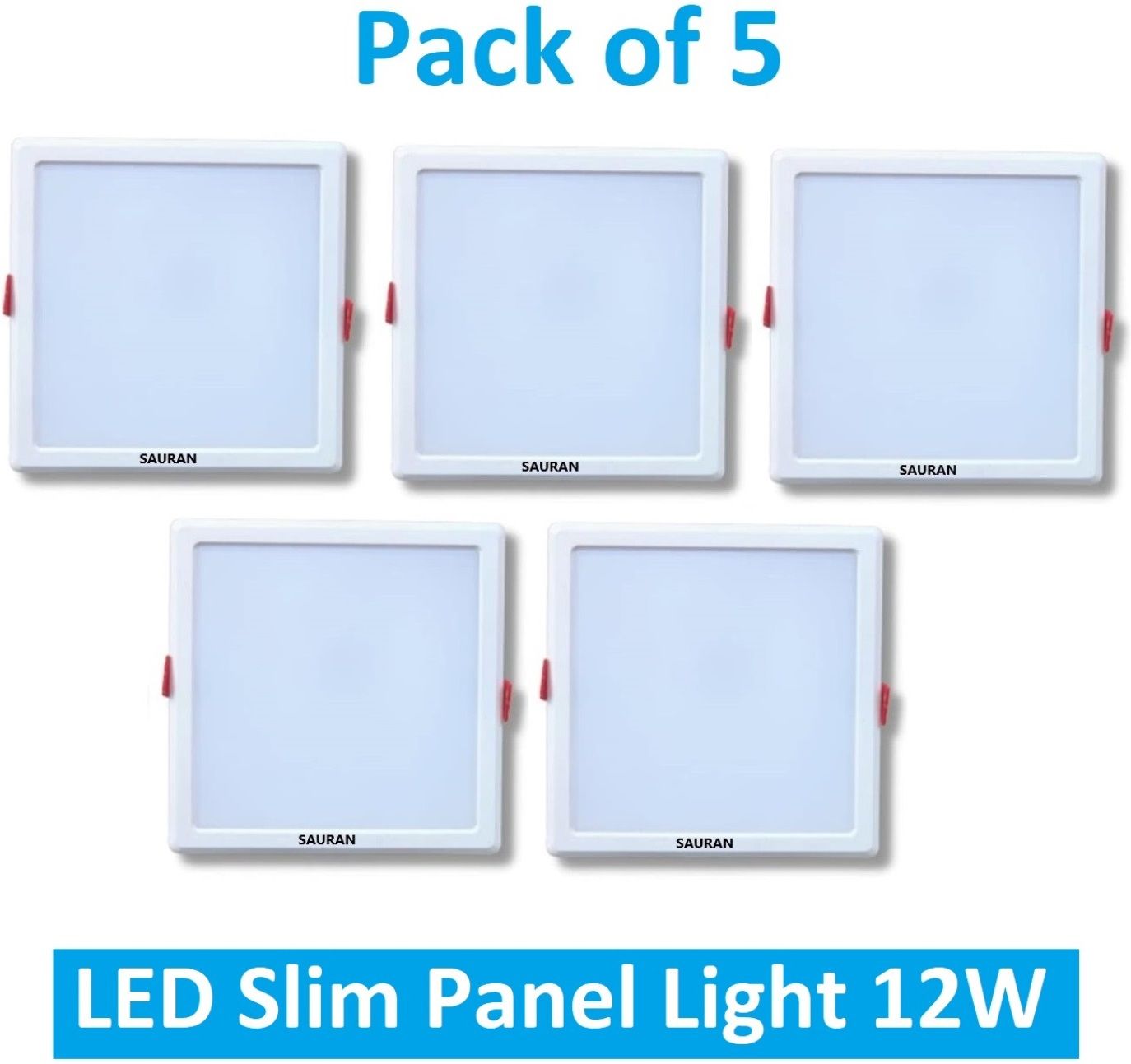 sauran Pack of 5 Square LED Slim Panel Natural White Light 12W LSP 57.3 (With Warranty) Ceiling Light Ceiling Lamp-picture-20