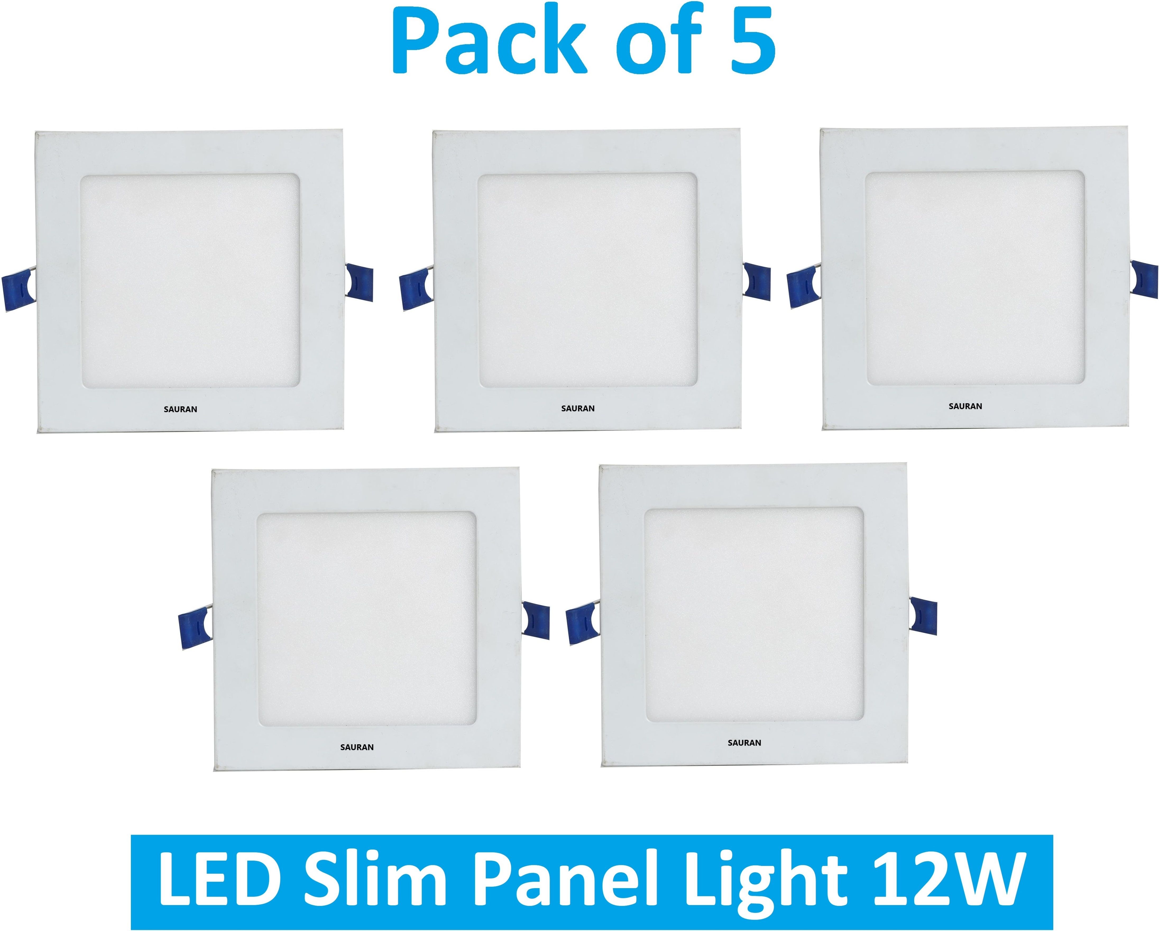 sauran Pack of 5 Square LED Slim Panel Natural White Light 12W LSP 55.3 (With Warranty) Ceiling Light Ceiling Lamp-picture-18