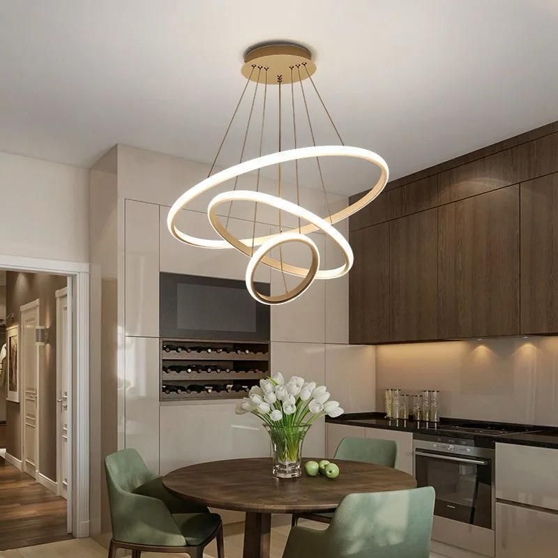 Blissbells Modern 3 Ring Light Gold Chandelier Ceiling Light Ceiling Lamp