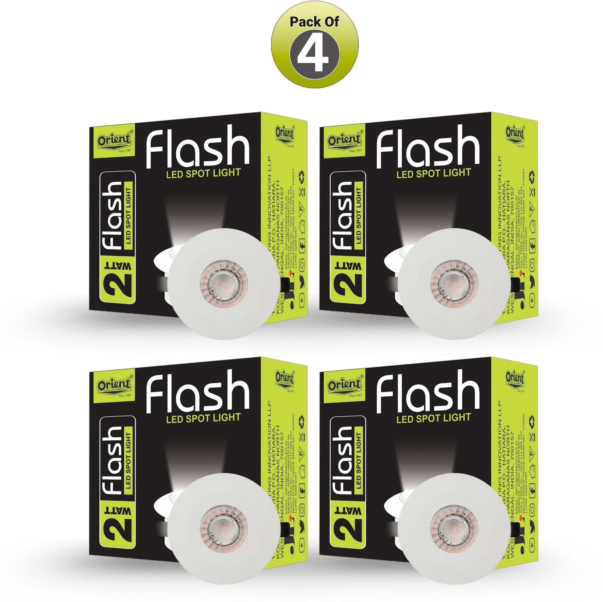 orient FLASH 2W MINI SPOT 3000K ROUND - (Pack of 2) Spot Light Ceiling Lamp-picture-30