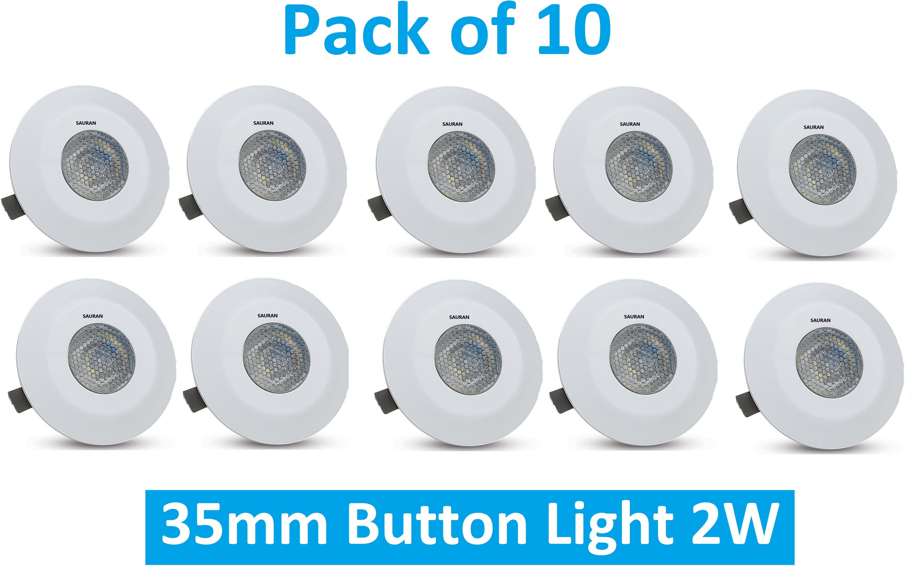sauran Pack of 10 35mm LED Button Light 2W MBL12.4 Ceiling Light Ceiling Lamp-picture-23