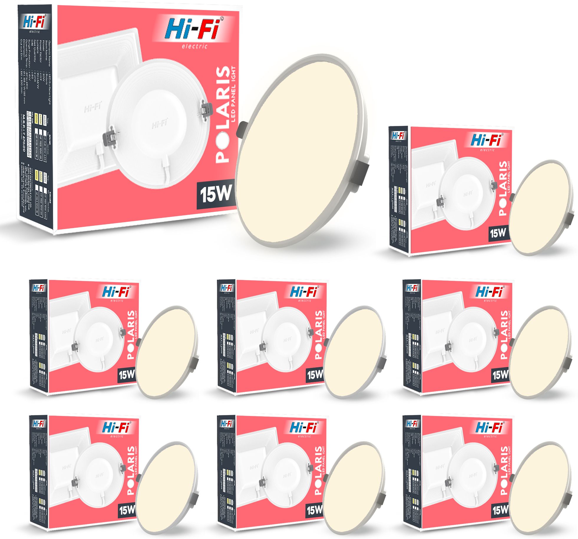 hi-fi POLARIS 15 Watt Panel Light With Inbuild Driver ( Warm White ) Surface Ceiling Light Ceiling Lamp-picture-41