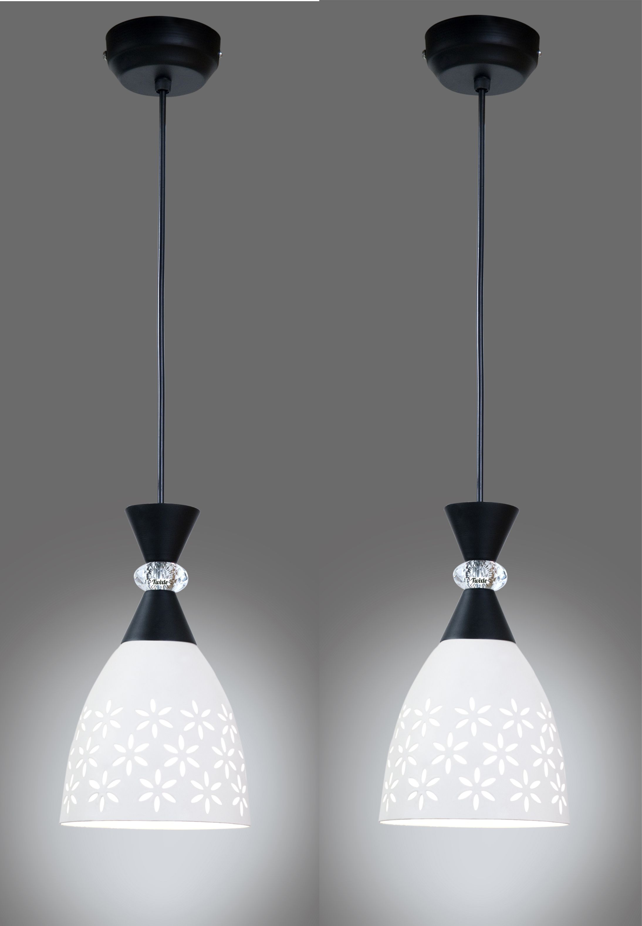 glomzy bulbs Aluminium White Ceiling Light, Flower Design (Pack of 2) Ceiling Light Ceiling Lamp-picture-18
