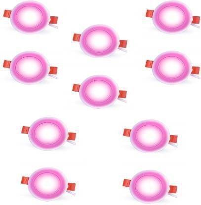 lakhaji 5 watt deep juncation led light for decorative purposes (PINK PACK OF 10) Recessed Ceiling Light Ceiling Lamp-picture-29