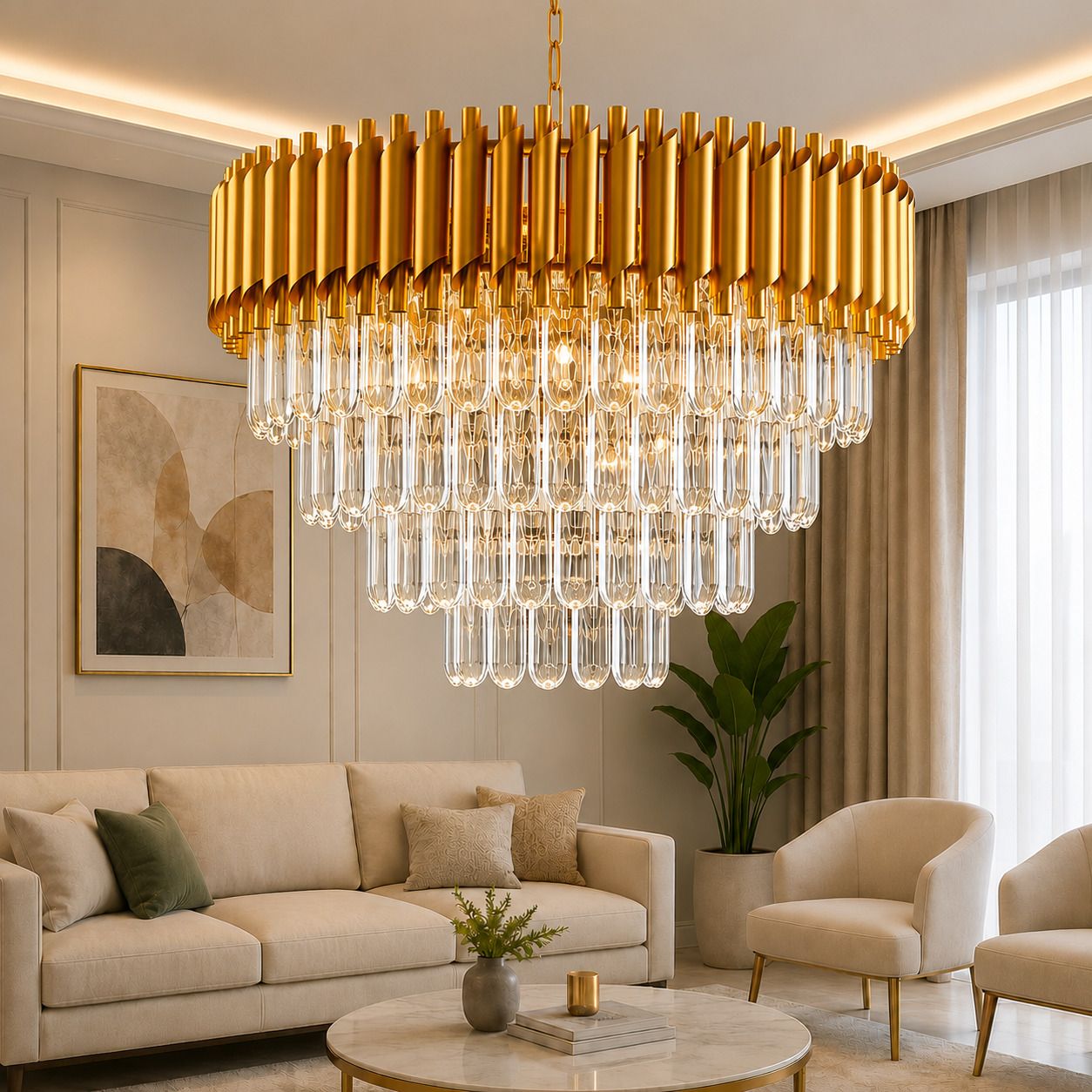 blissbells 600MM Light LED Crystal Chandelier Chandelier Ceiling Lamp-picture-40