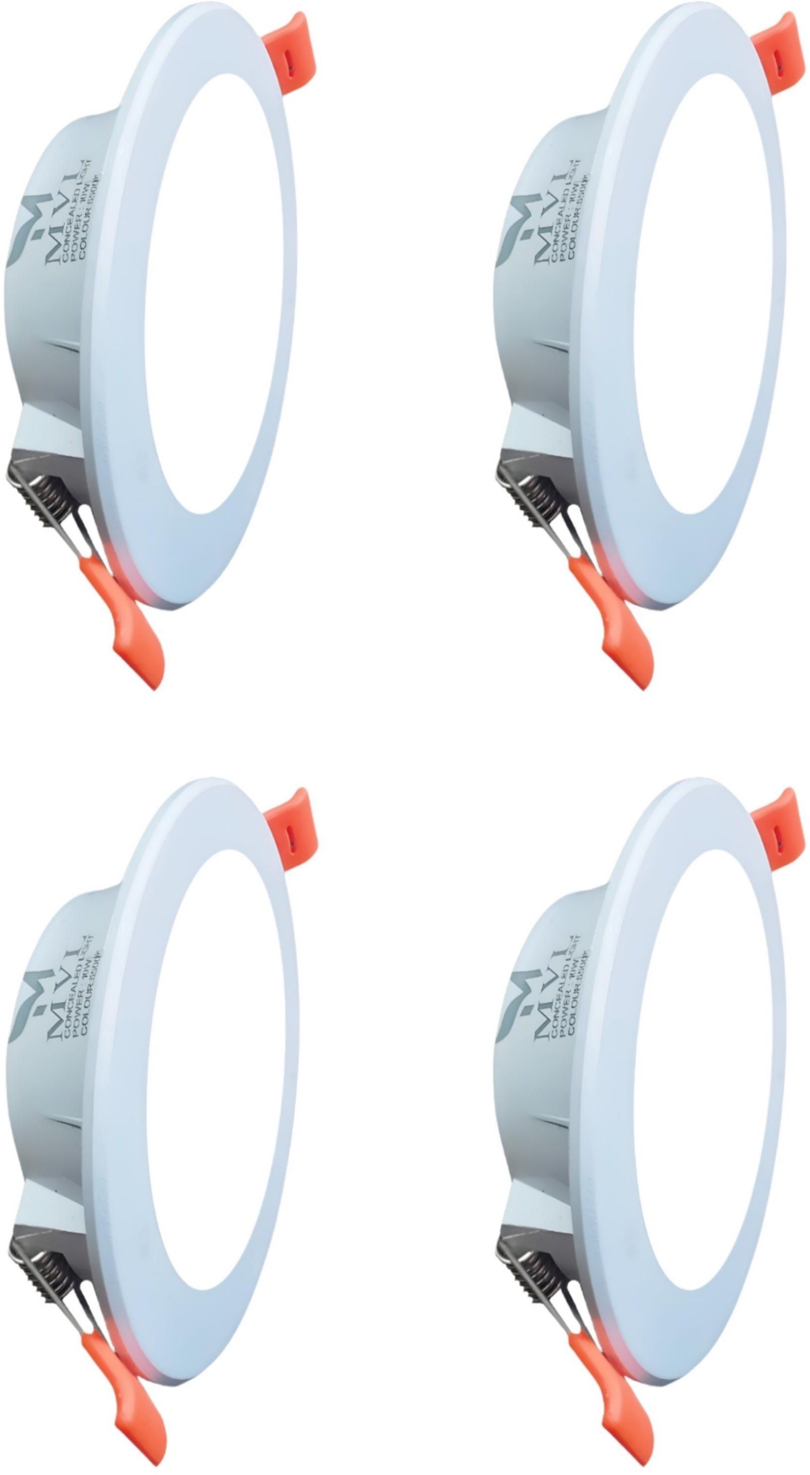 MVL Maxa 10-Watts Round Led Panel Conceal Down Light White Pack of 4 Ceiling Light Ceiling Lamp