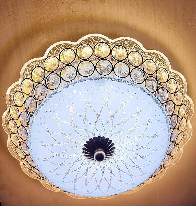 Crystal Ceiling Round Light and Modern LED Chandelier light 12 inch Chandelier Ceiling Lamp
