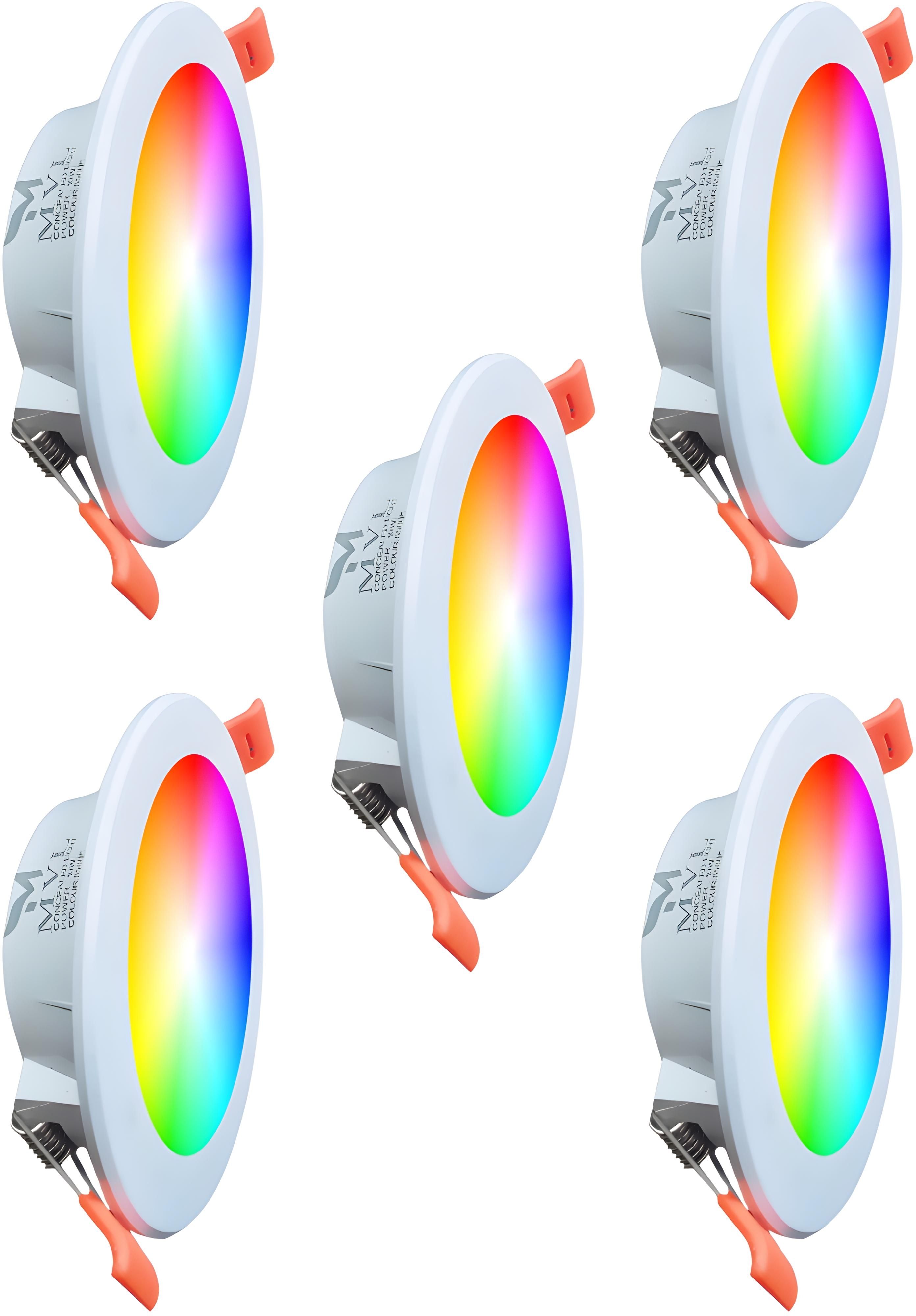 mvl Maxa 10-Watts 7-in-1 Multicolor Round Led Conceal Down Light Pack of 5 Ceiling Light Ceiling Lamp-picture-17