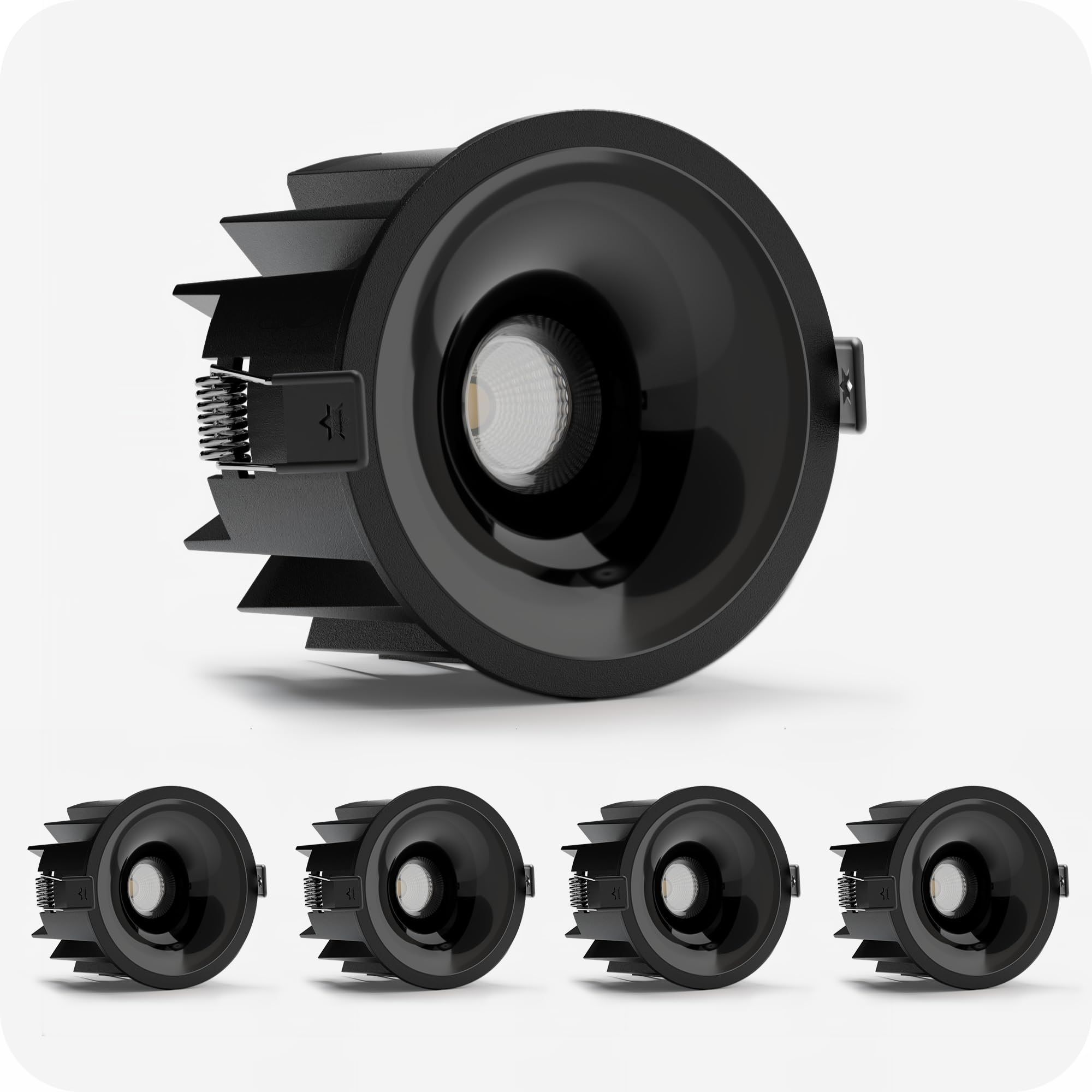 murphy Elantra Noir 12W COB LED Downlight | Black Reflector | Warm White | Pack of 5 Ceiling Light Ceiling Lamp-picture-34
