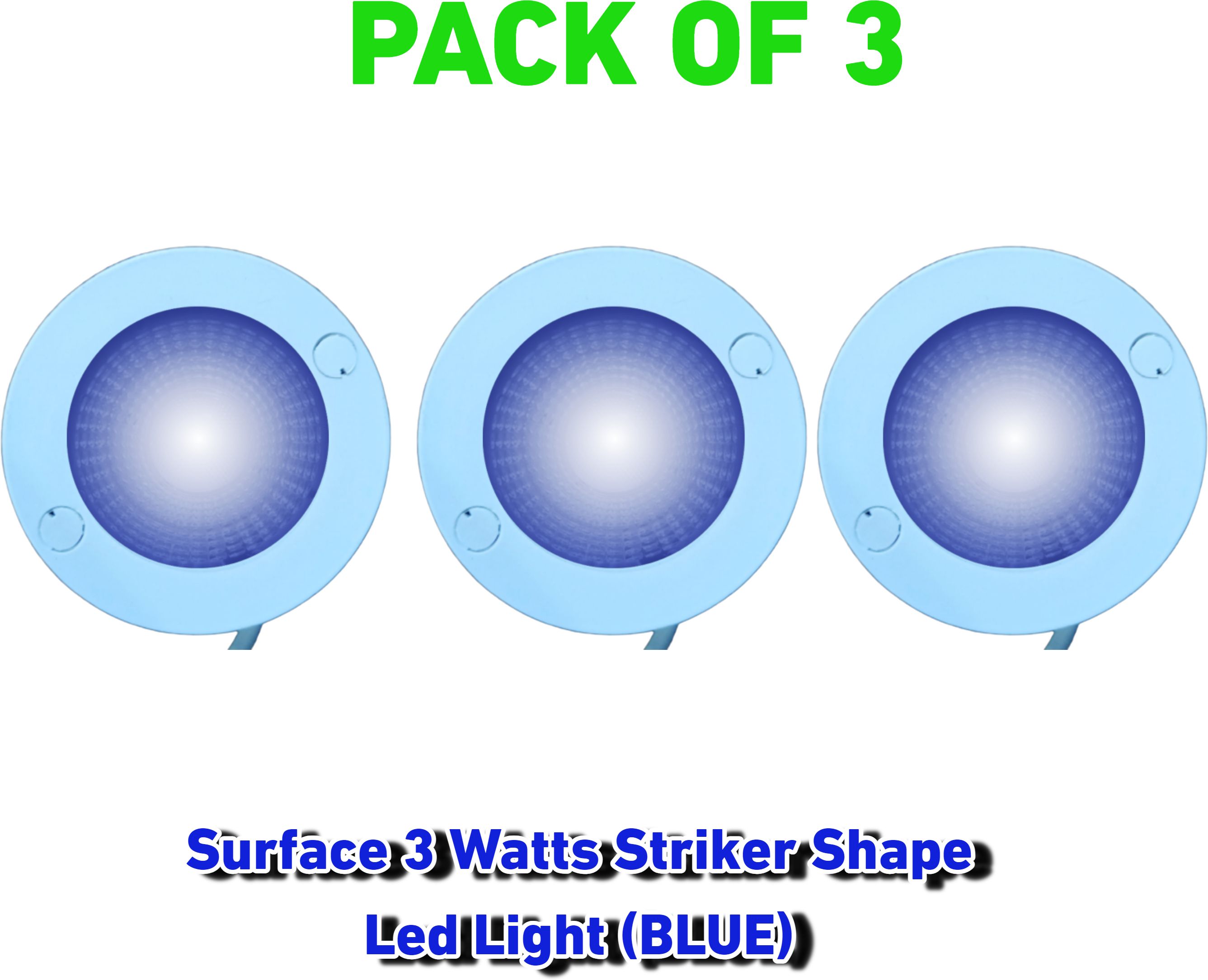 ap source Surface 3 Watt Striker Shape Led Light (BLUE) PACK OF 3 Ceiling Light Ceiling Lamp-picture-14