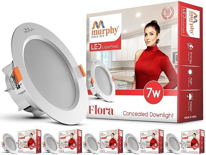 murphy Flora 7W LED Down Light, Cool White Light, Round, Recess (Pack of 6) Ceiling Light Ceiling Lamp-picture-21