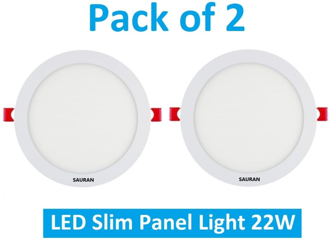 sauran Pack of 2 Round LED Slim Panel Natural White Light 22W LSP 33.2 (With Warranty) Ceiling Light Ceiling Lamp-picture-34