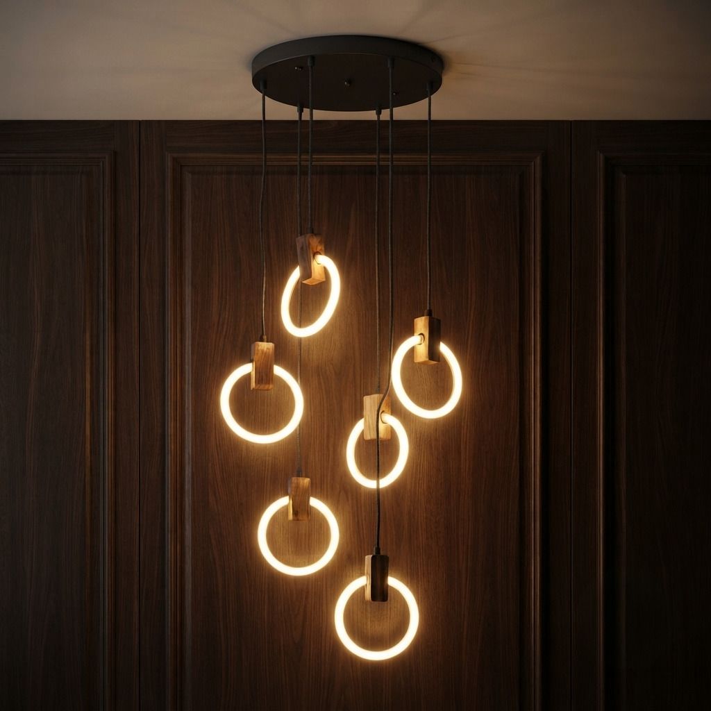 Loop 6-Hanging Light Chandelier Ceiling Lamp-image-40