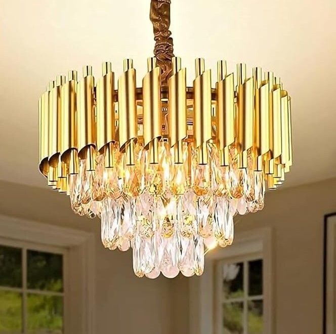 400 MM Gold Mamra LED Crystal Chandelier Light For Living Room Bed Room Hall Chandelier Ceiling Lamp