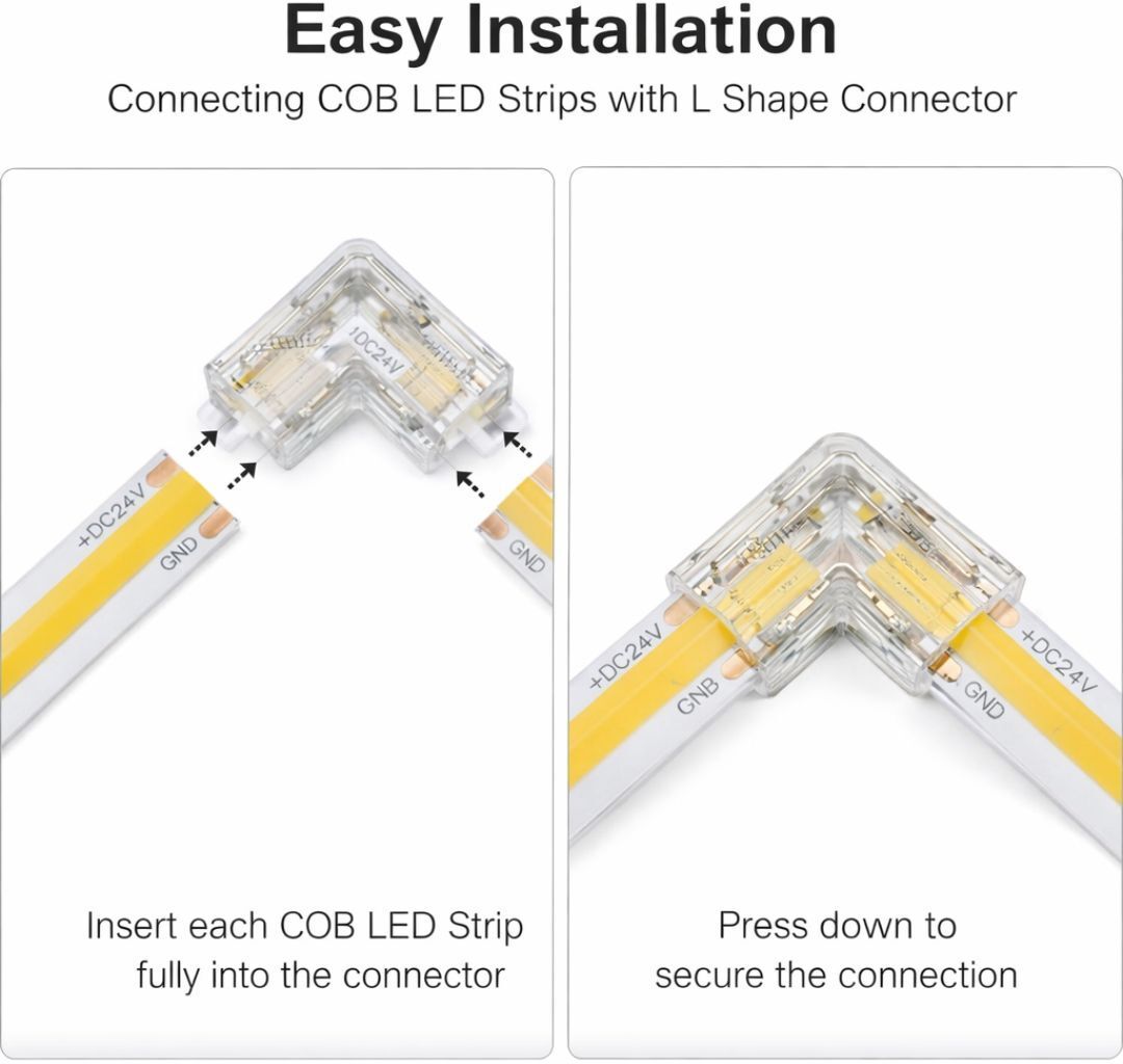 CORNER LED STRIP CONNECTOR/JOINTER 10MM PACK OF 15 Ceiling Light Ceiling Lamp-image-9