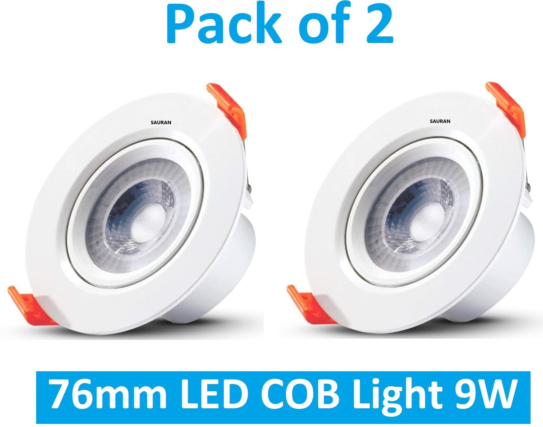 sauran Pack of 2 76mm LED COB Pure White Light 9W LEC18.2 (With Warranty) Ceiling Light Ceiling Lamp-picture-35