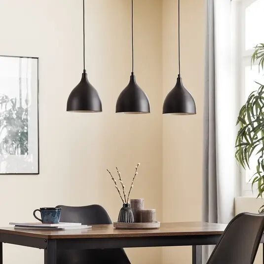 glomzy 6 Inch Aluminium Black Pendant Ceiling Light without Bulb (Pack of 3) Ceiling Light Ceiling Lamp-picture-22