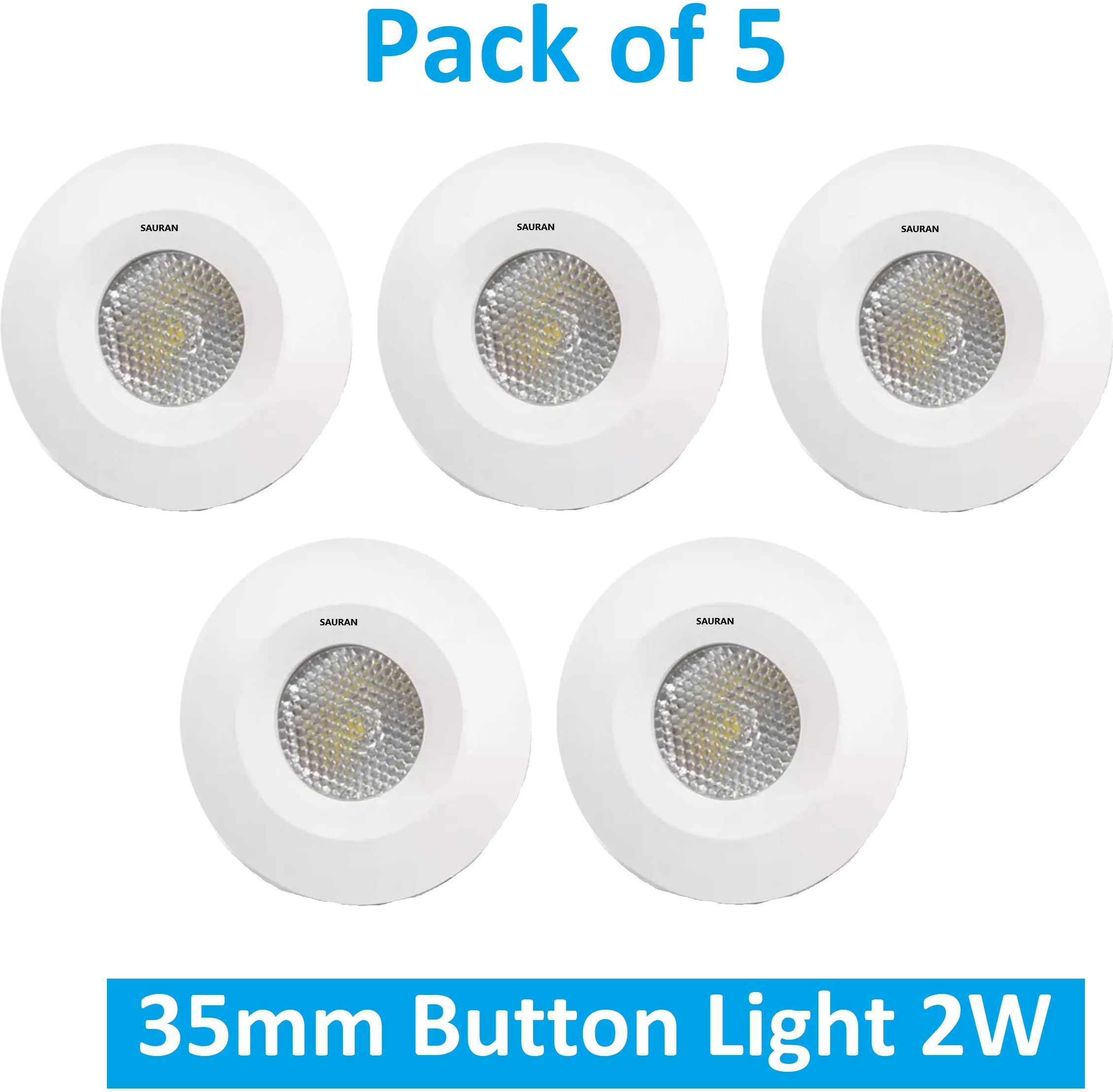sauran Pack of 5 35mm LED Button Light 2W MBL15.3 Ceiling Light Ceiling Lamp-picture-27