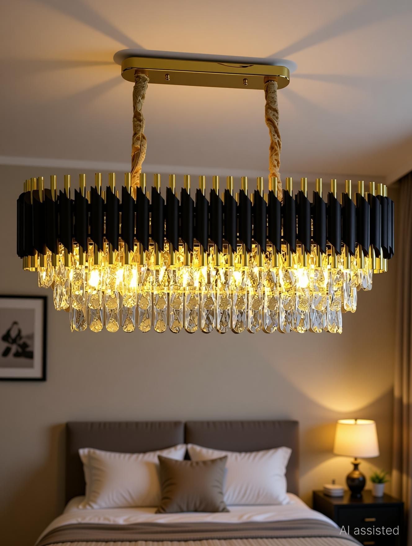 nozz RO600x300mmBlackGold Chandelier Ceiling Lamp-picture-13