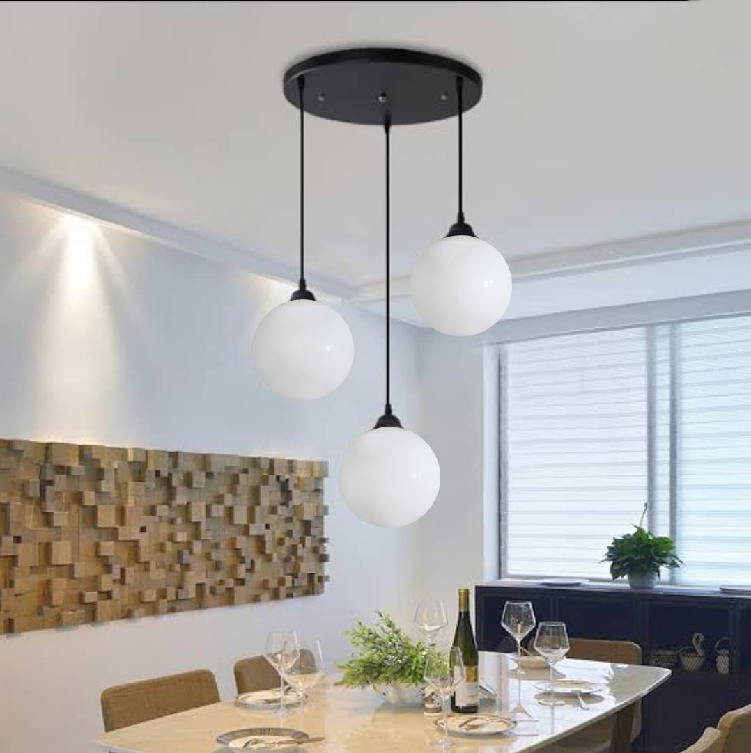 Milky Globe Shade Ceiling Chandelier (Jhumar) Hanging Ceiling Light Ceiling Lamp-image-34