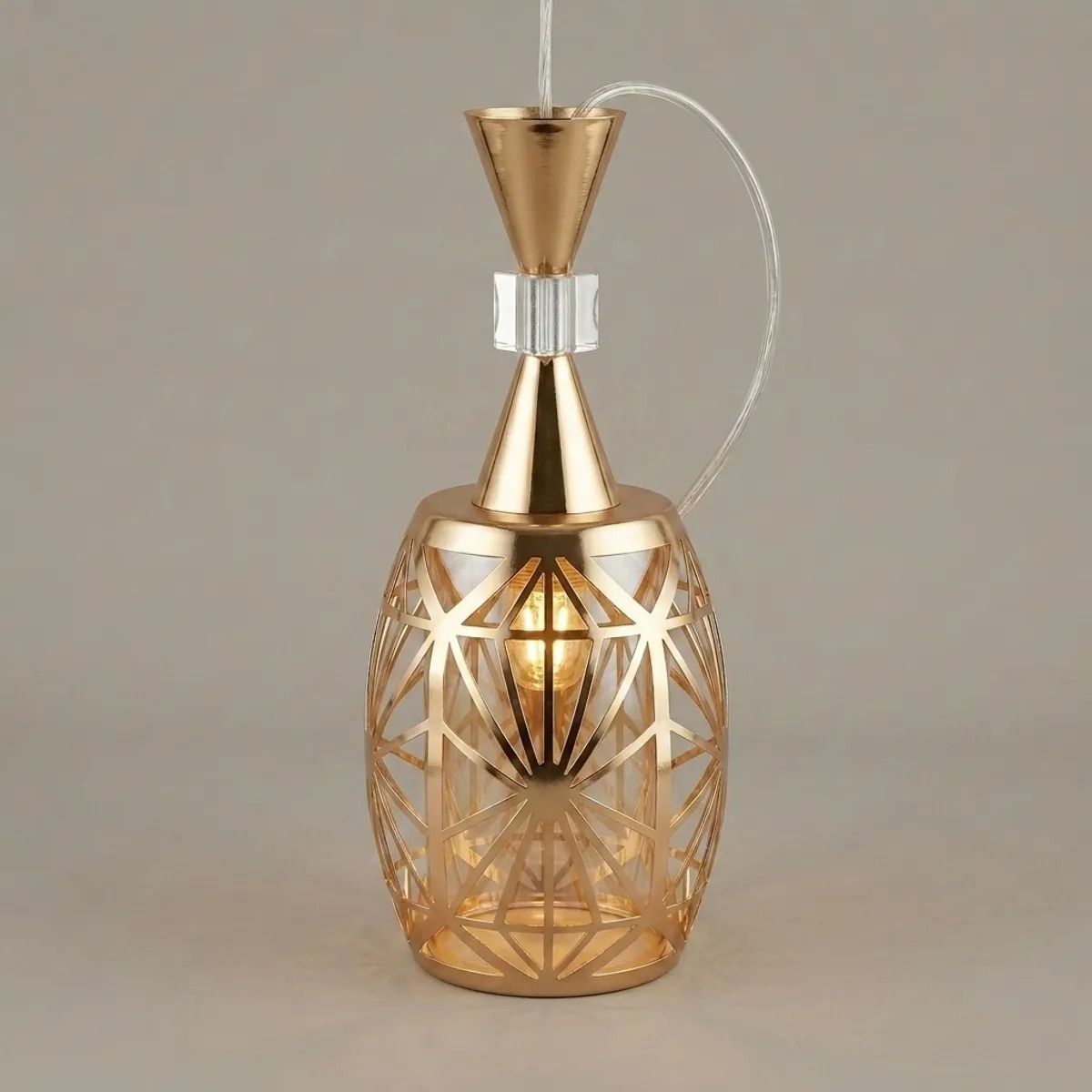 bellacart Golden Decorative LED Table Lamp, Premium Oval Metal Cutwork Night Lamp Ceiling Light Ceiling Lamp-picture-30