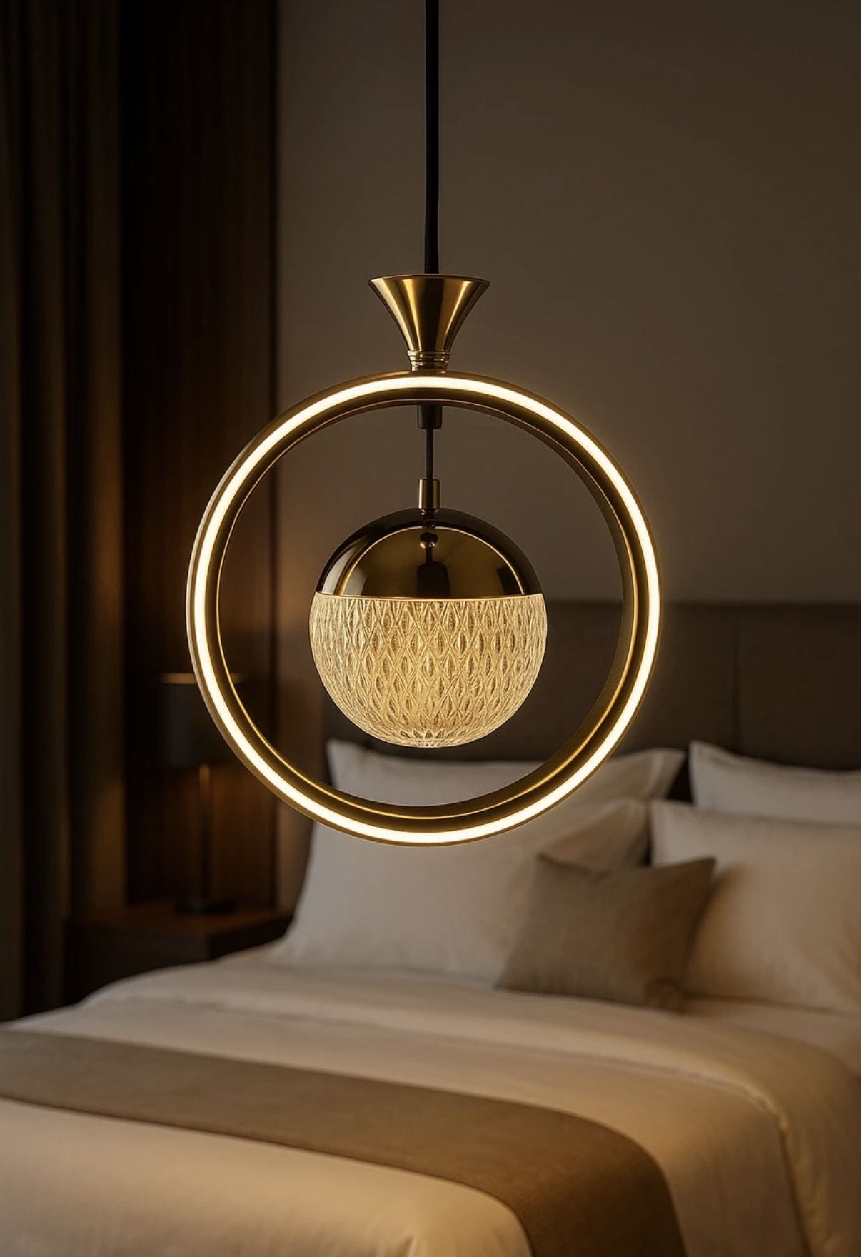 MODERN LUXURY GOLDEN BALL RING HANGING LIGHT Pendant Lamp Ceiling Lamp-image-20