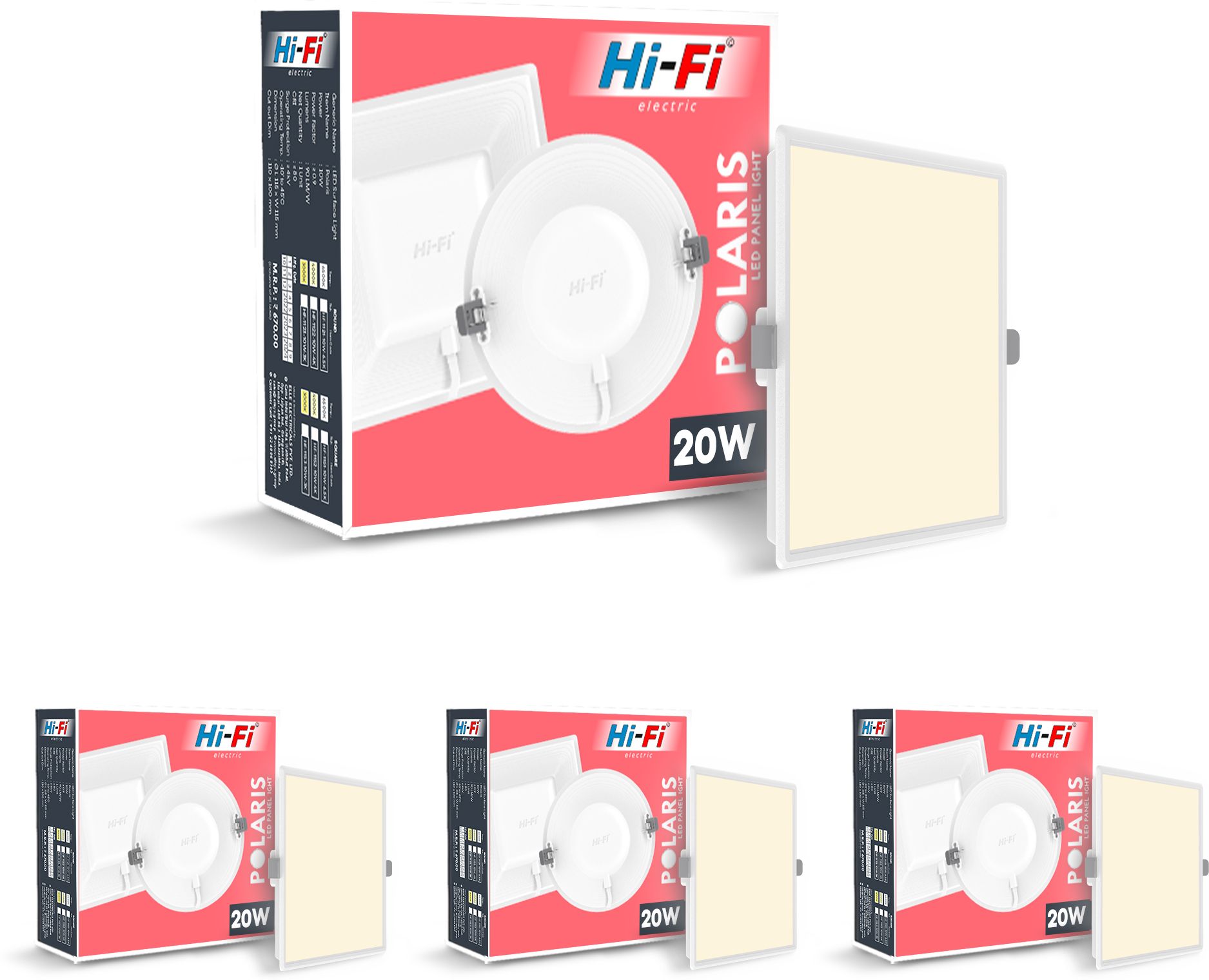 hi-fi POLARIS 20 Watt Panel Light With Inbuild Driver ( Warm White ) Surface Ceiling Light Ceiling Lamp-picture-24