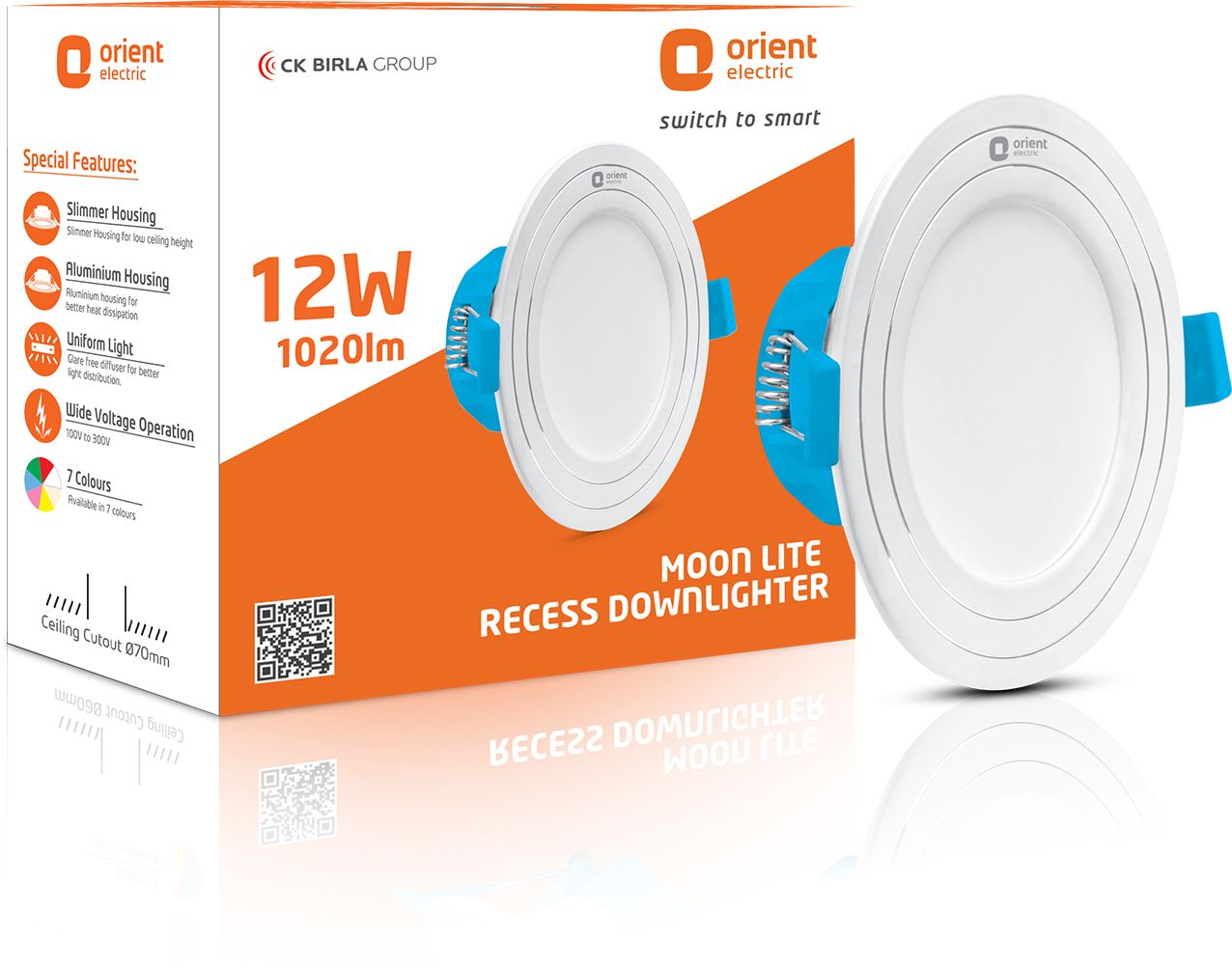 Moonlite Recess 12W Downlighter - Cool White Downlighter Ceiling Light Ceiling Lamp