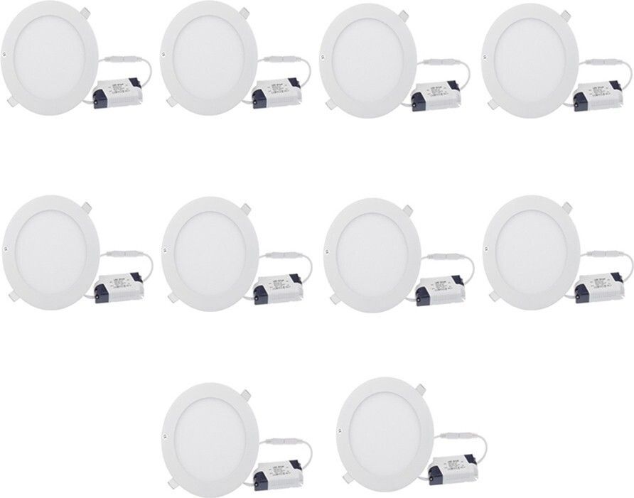 galaxy 12 watt LED Round Slim Panel Light False Ceiling POP DownLight Indoor Light pack of 10 Recessed Ceiling Lamp-picture-7